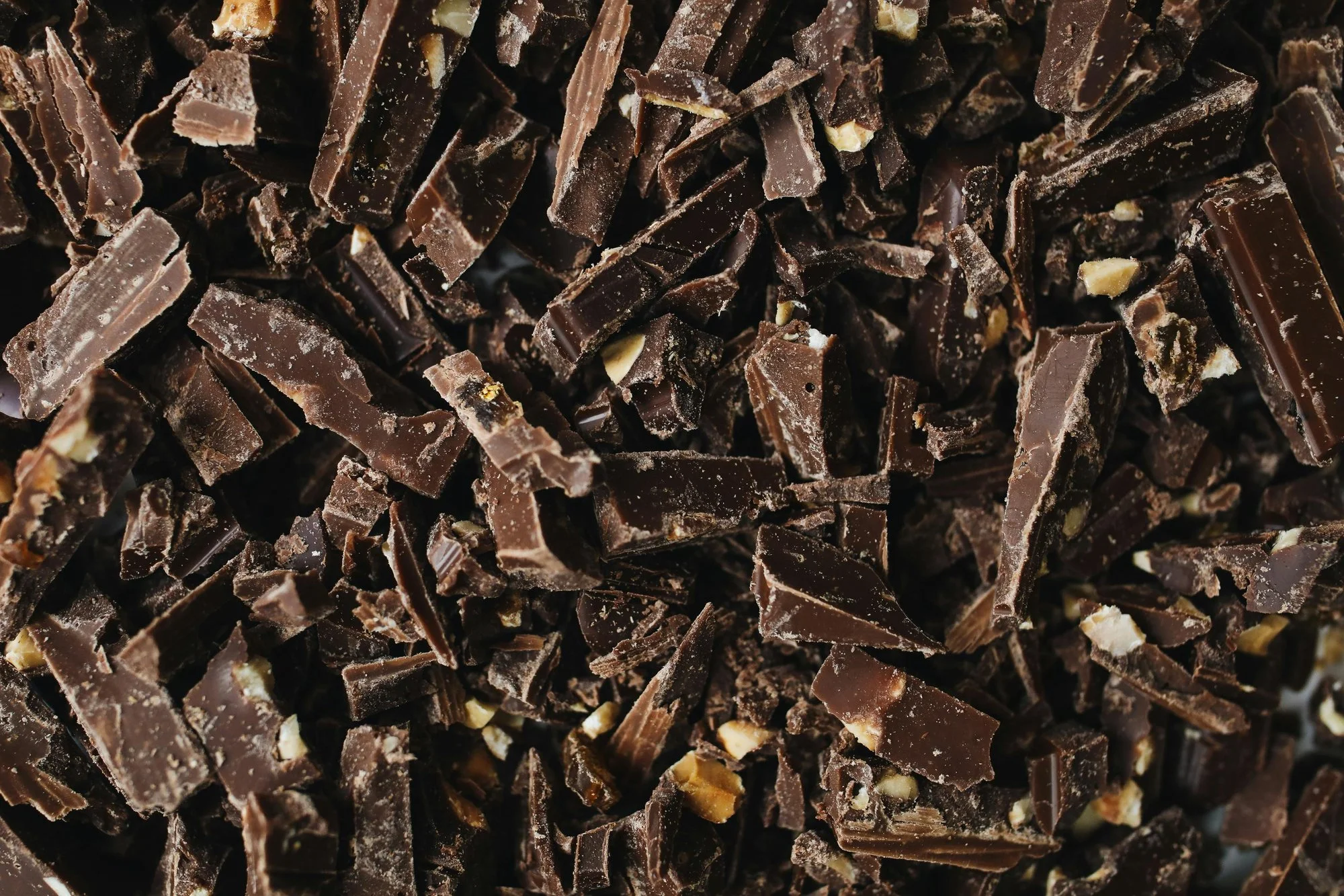 Chopped up chocolate pieces