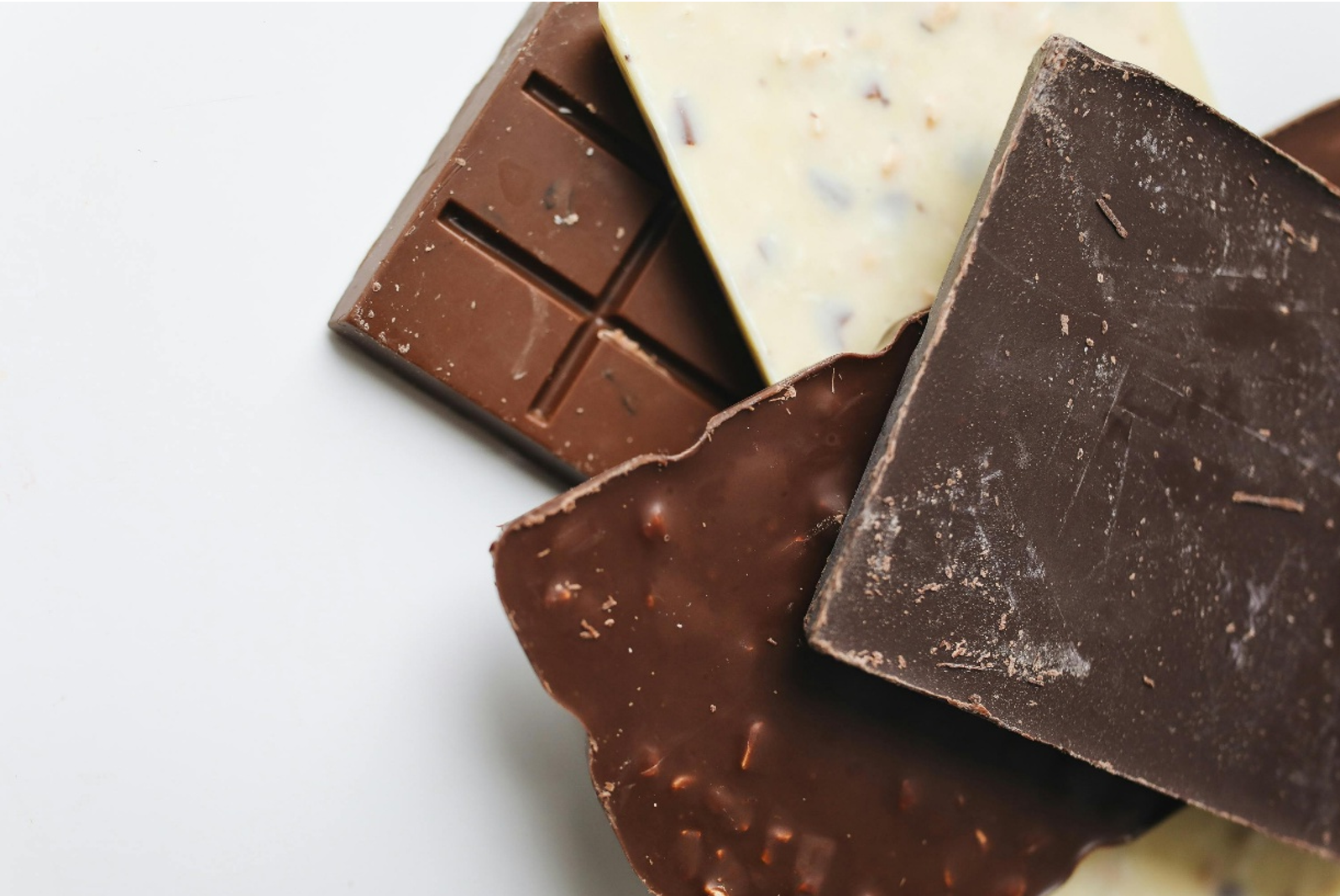 Several large pieces of assorted chocolates