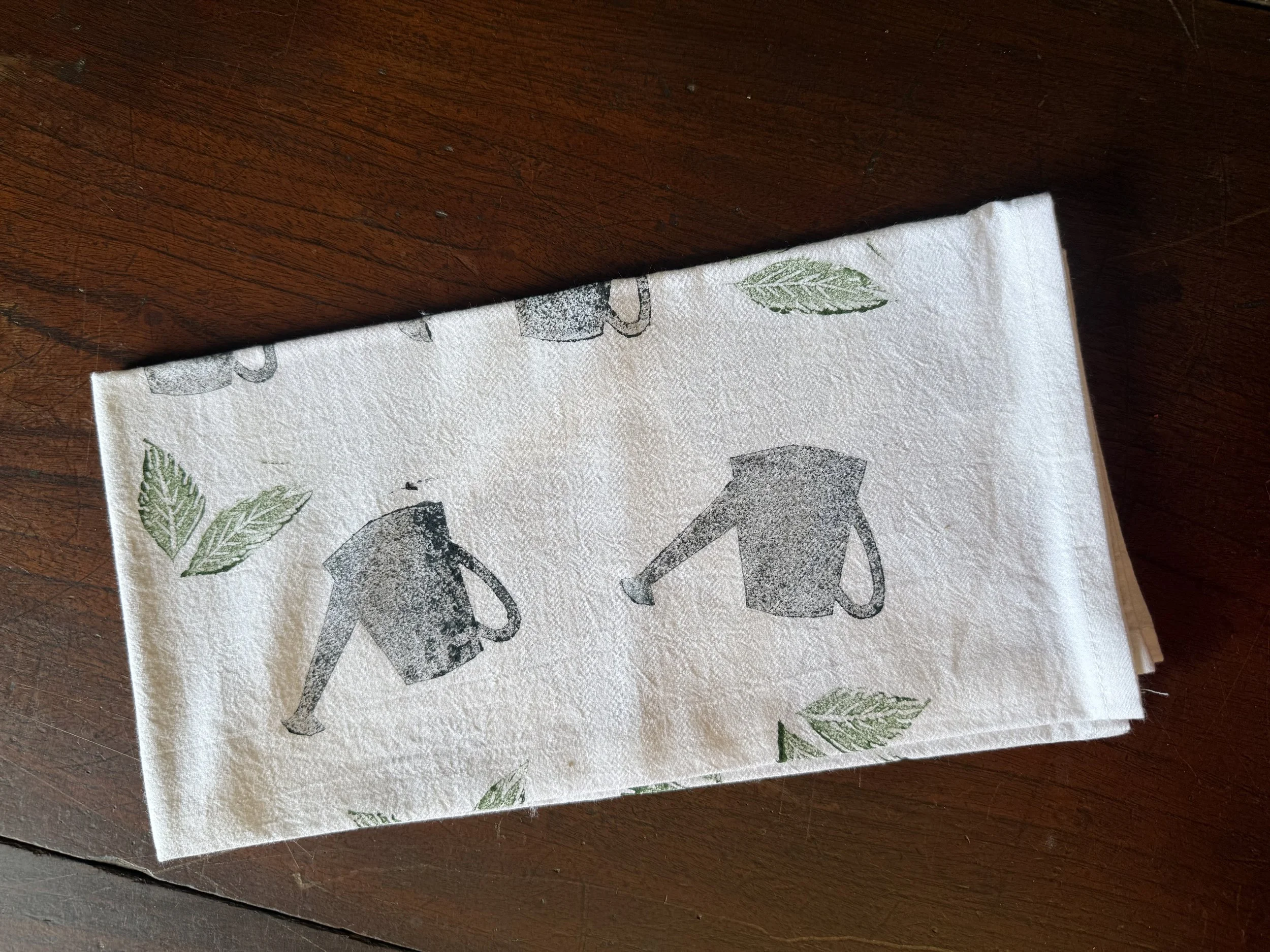 Block Printed Flour Sack Tea Towel $25