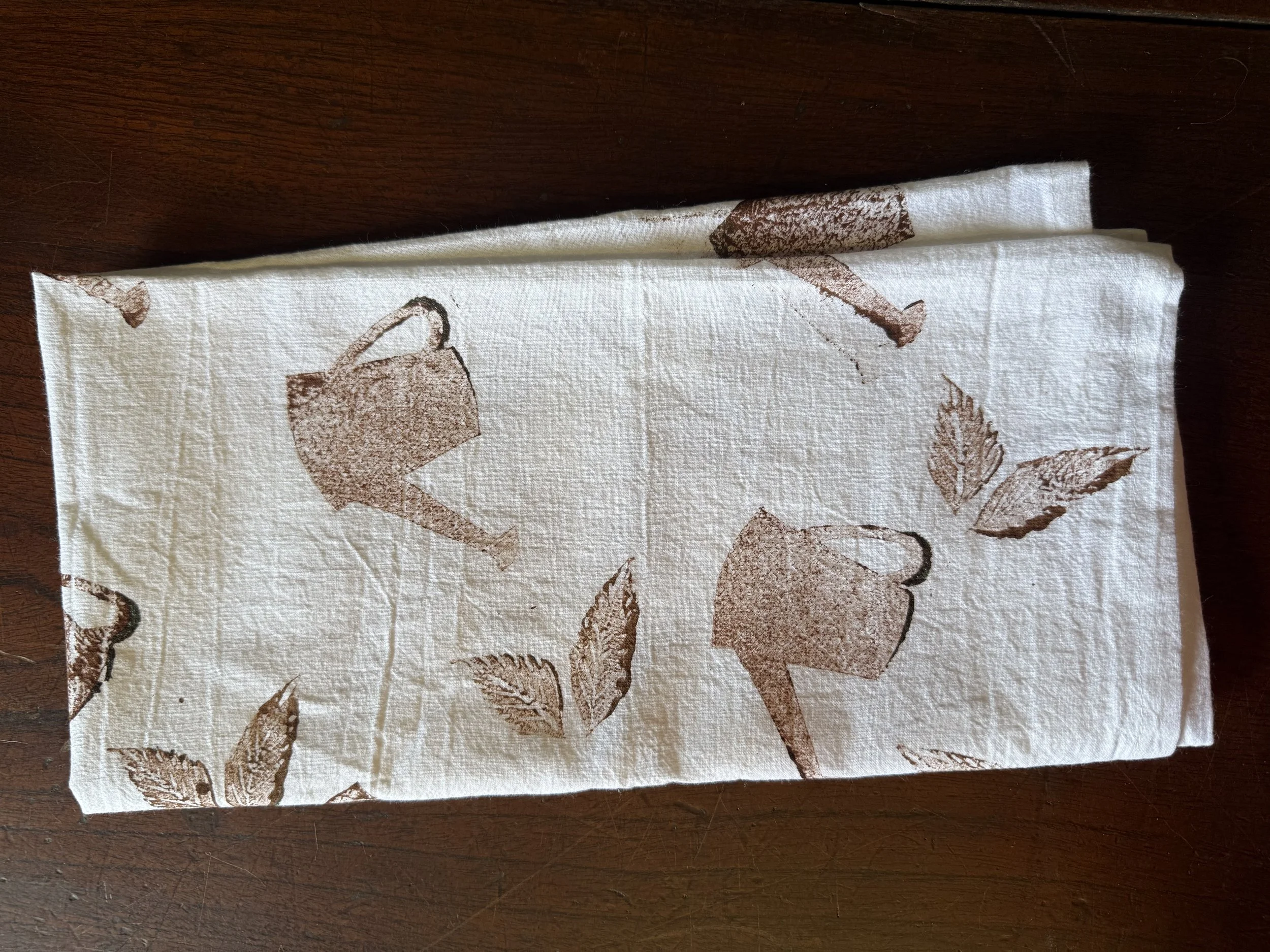 Block Printed Flour Sack Tea Towel $25