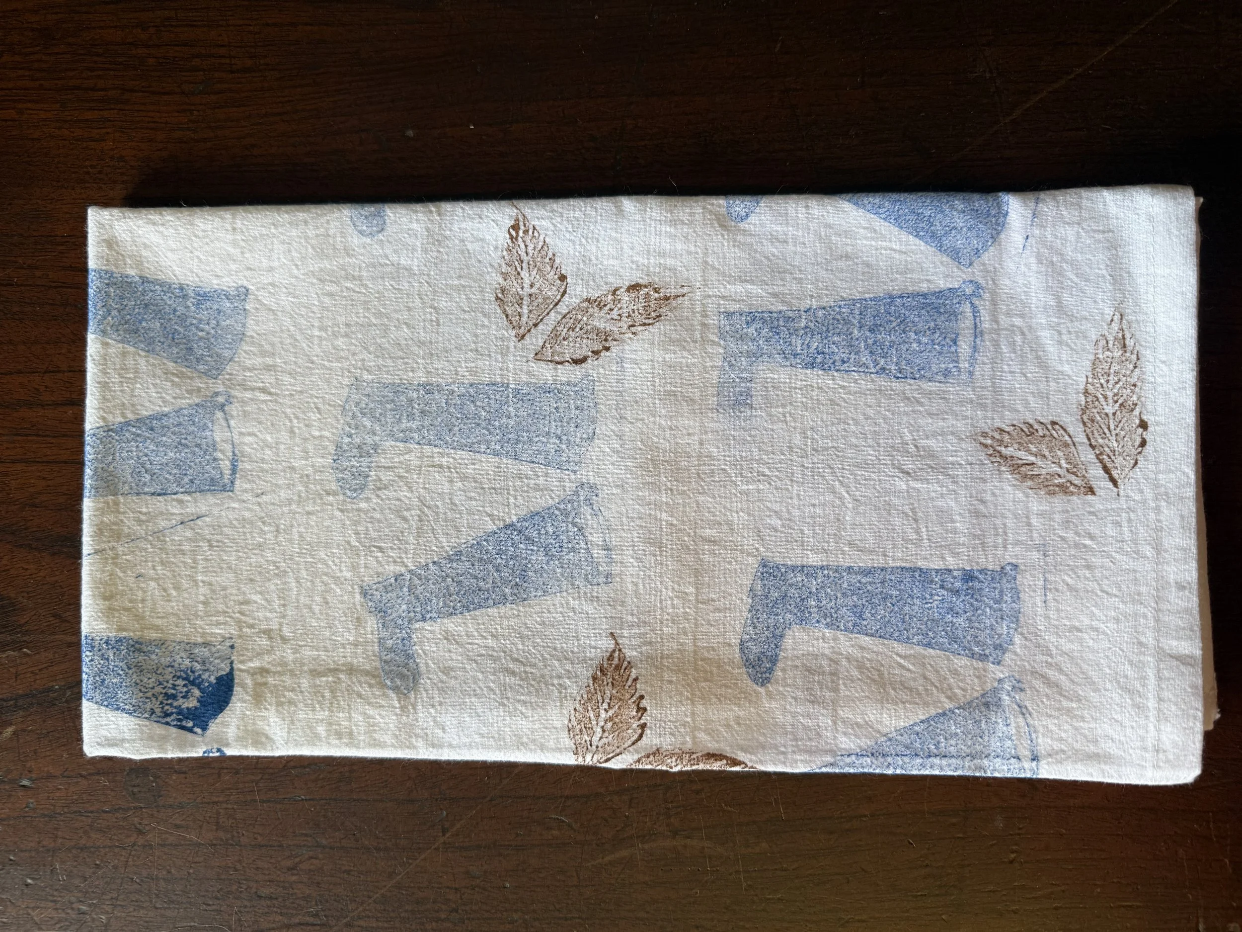 Block Printed Flour Sack Tea Towel $25
