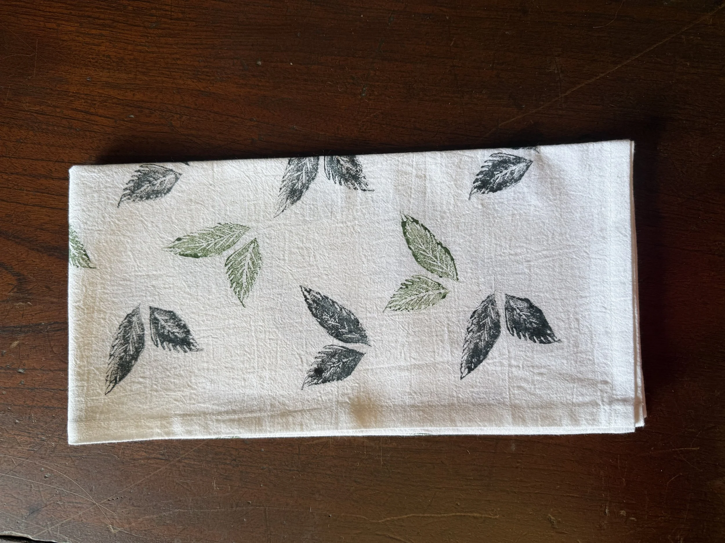 Block Printed Flour Sack Tea Towel $25