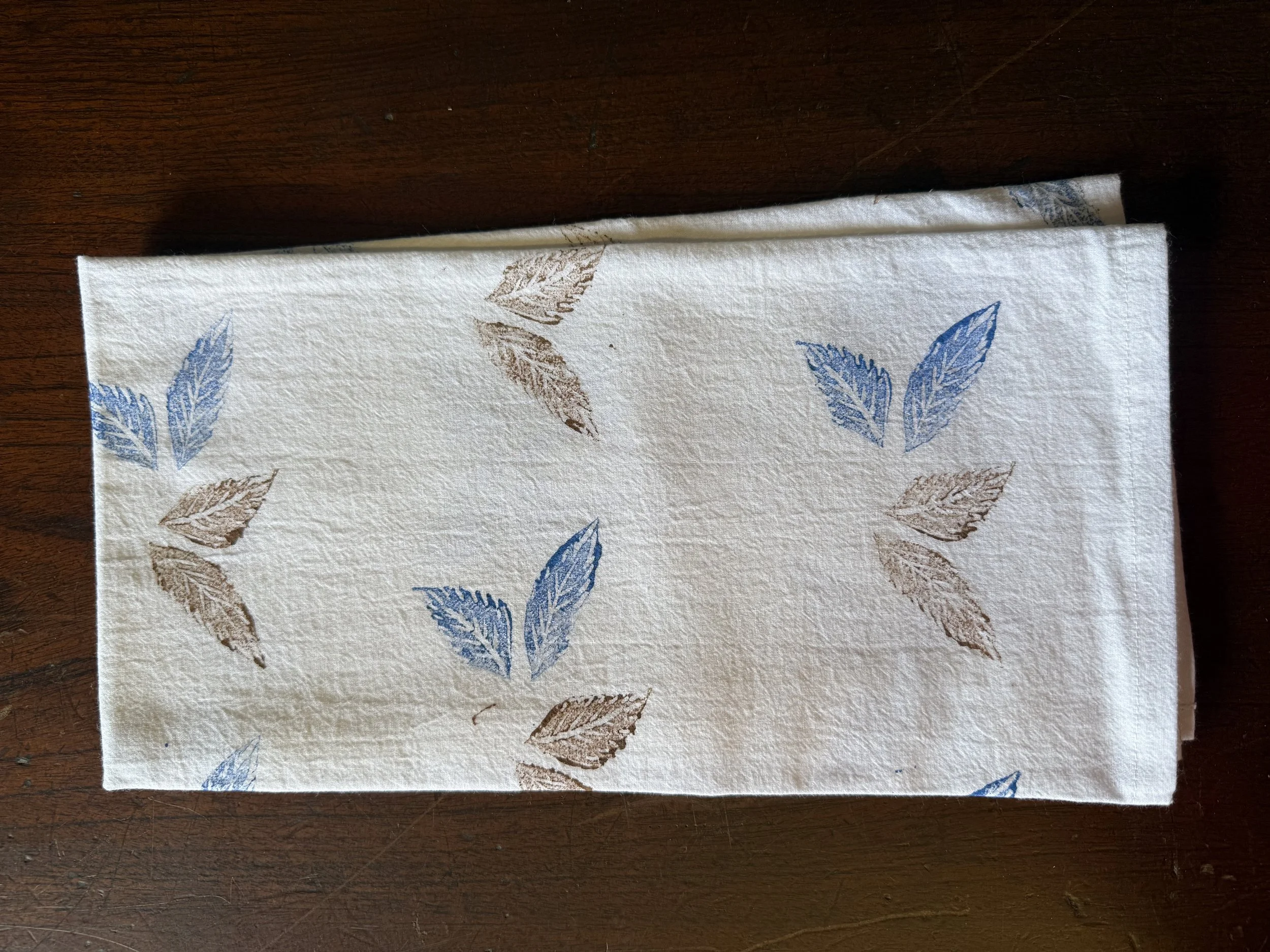 Block Printed Flour Sack Tea Towel $25