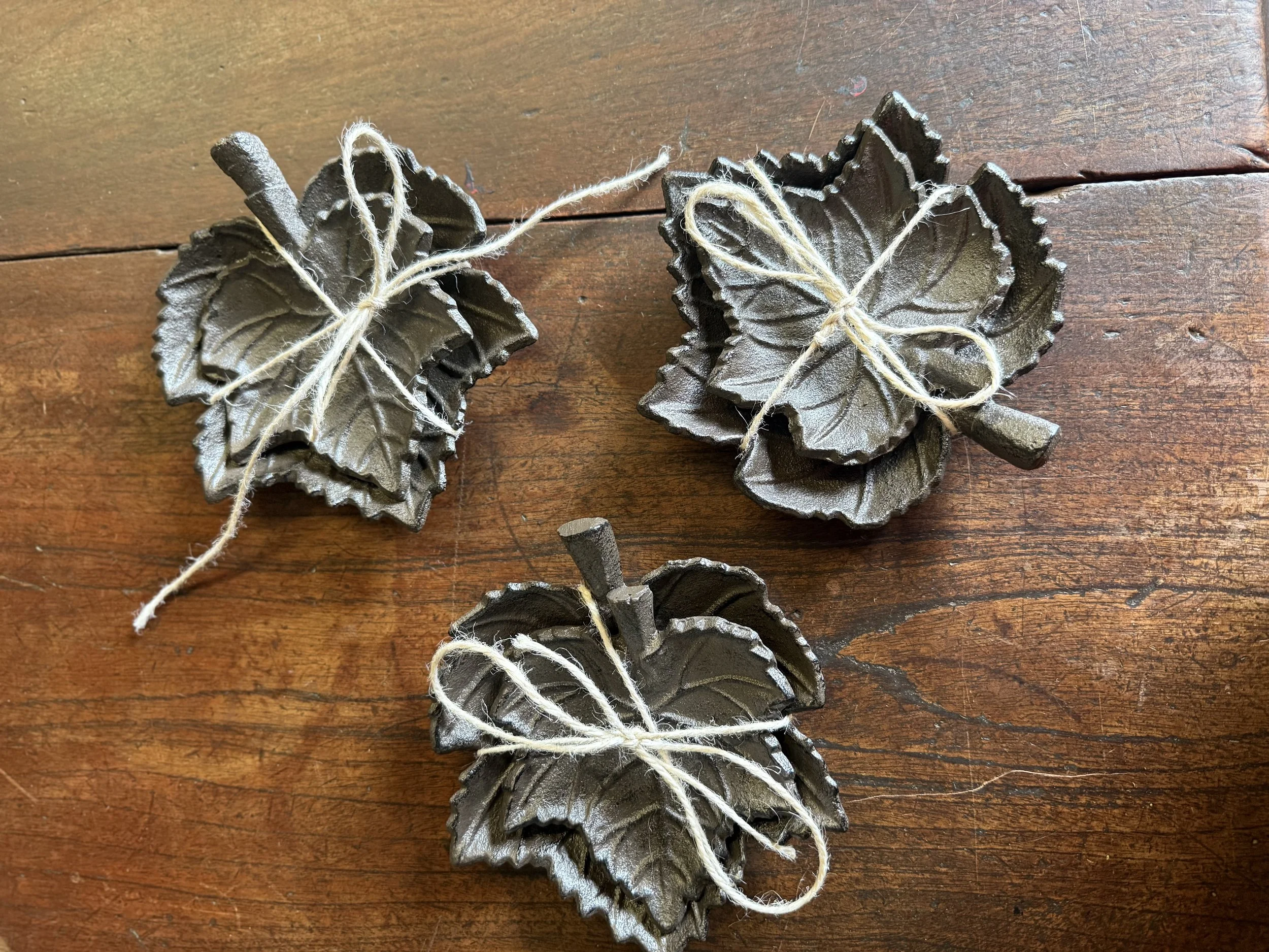 Cast Iron Leaf Bowls $40 pair