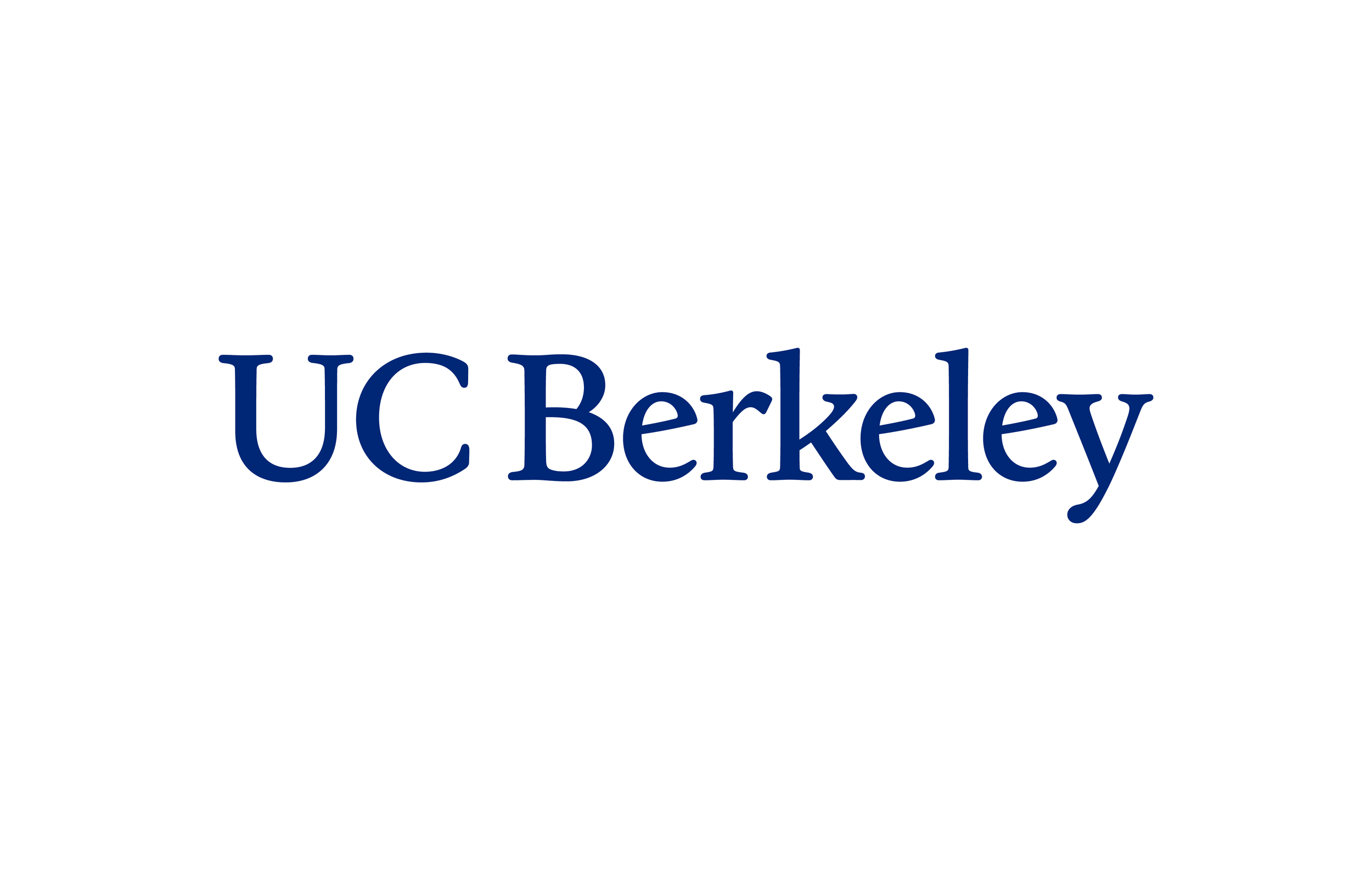 Logo of the University of California at Berkeley in blue font
