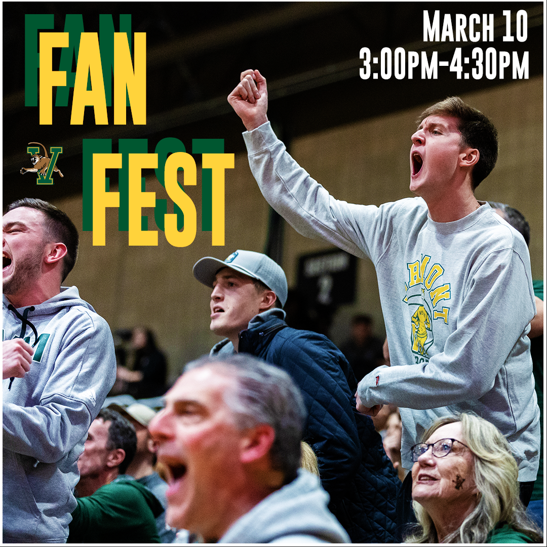 Fan Fest Weekend · Instagram post · Promoted UVM Athletics’ Fan Fest Weekend to encourage student and community attendance. 
Designed from scratch.