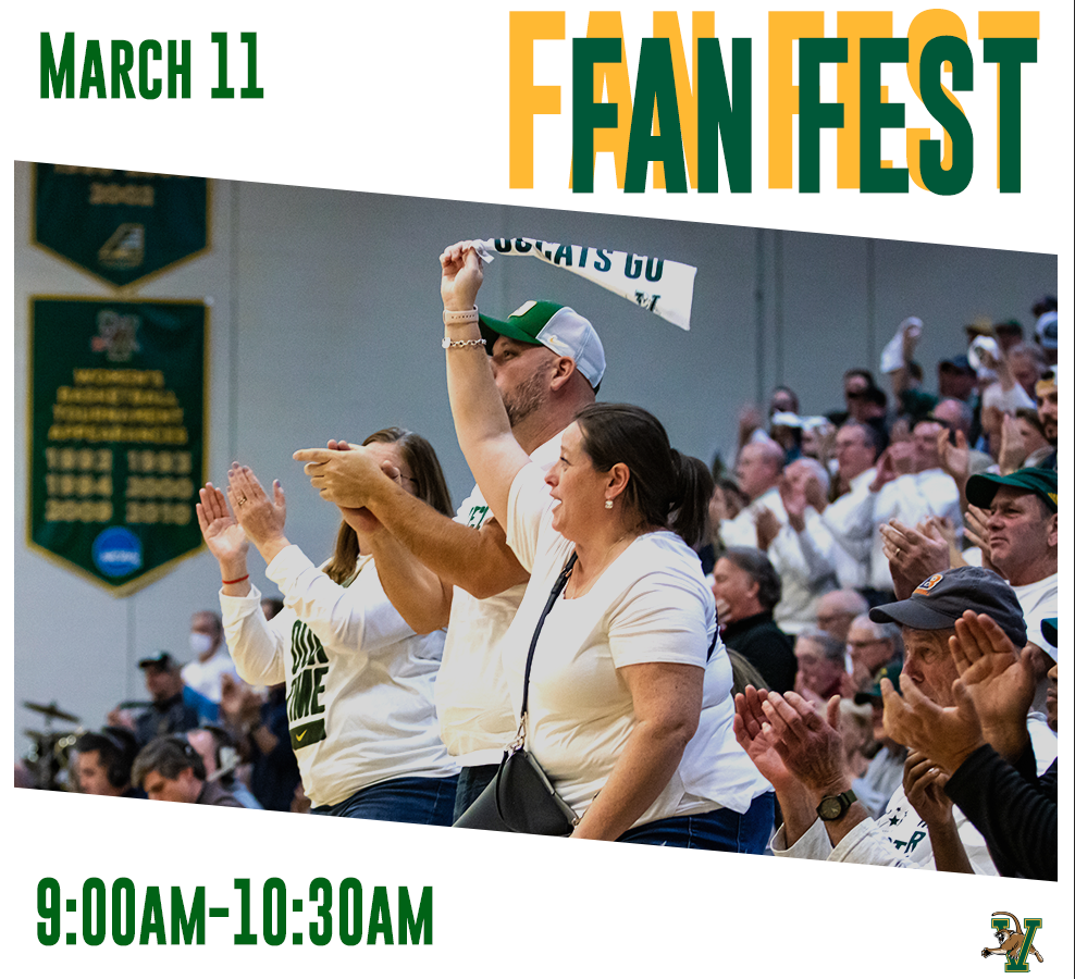 Fan Fest Weekend · Instagram post · Promoted UVM Athletics’ Fan Fest Weekend to encourage student and community attendance.
Designed from scratch.
