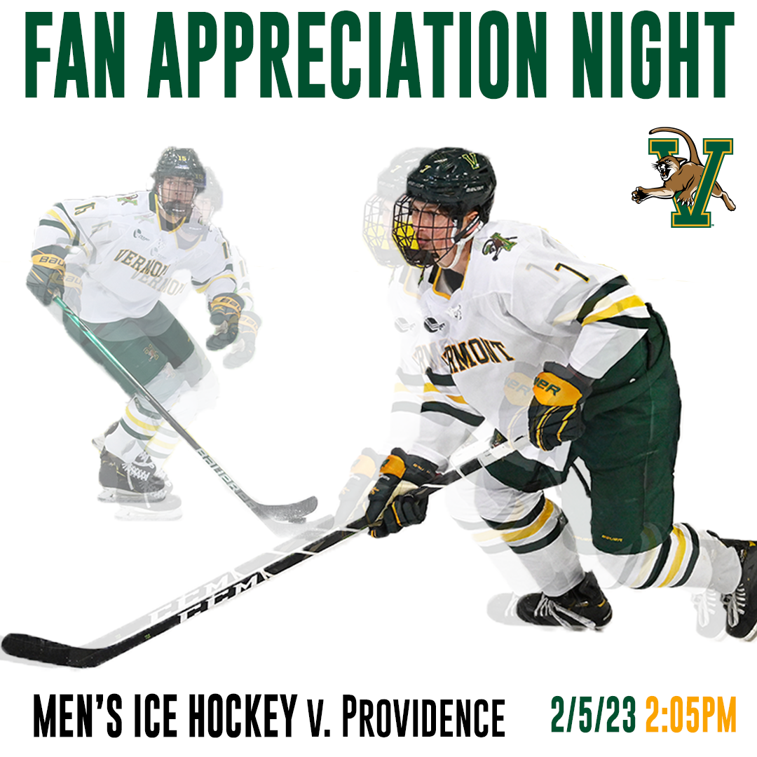 Fan Appreciation Night · Instagram post · Promoted UVM Athletics’ Fan Appreciation Night to boost student and community attendance. 
Designed from scratch.