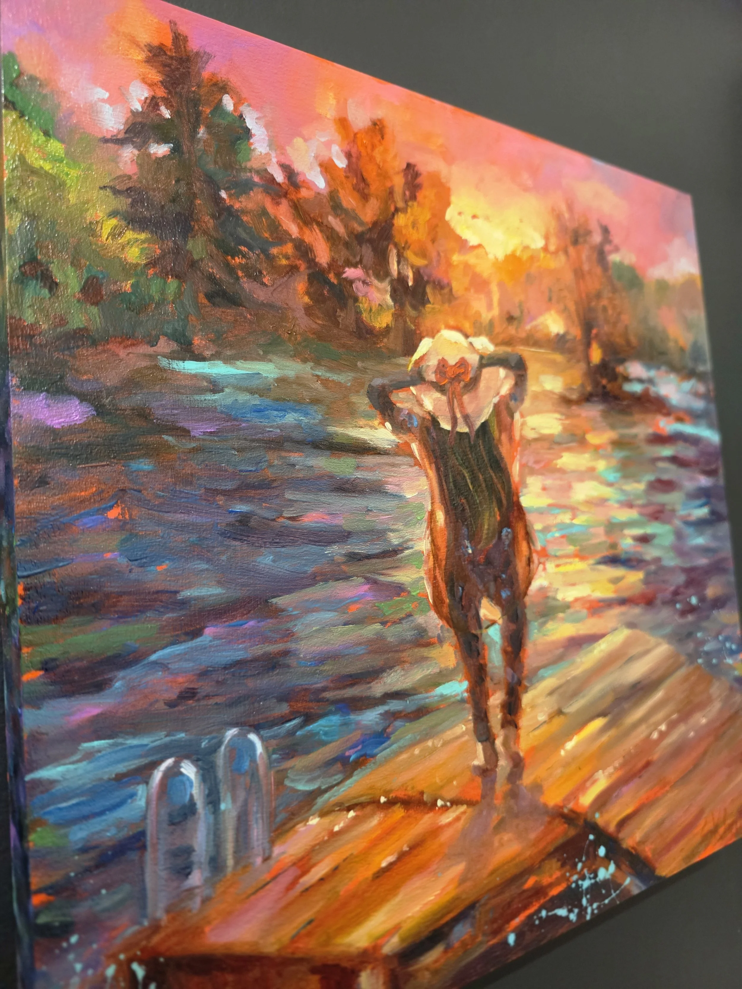 oil painting on wood panel modern impressionism