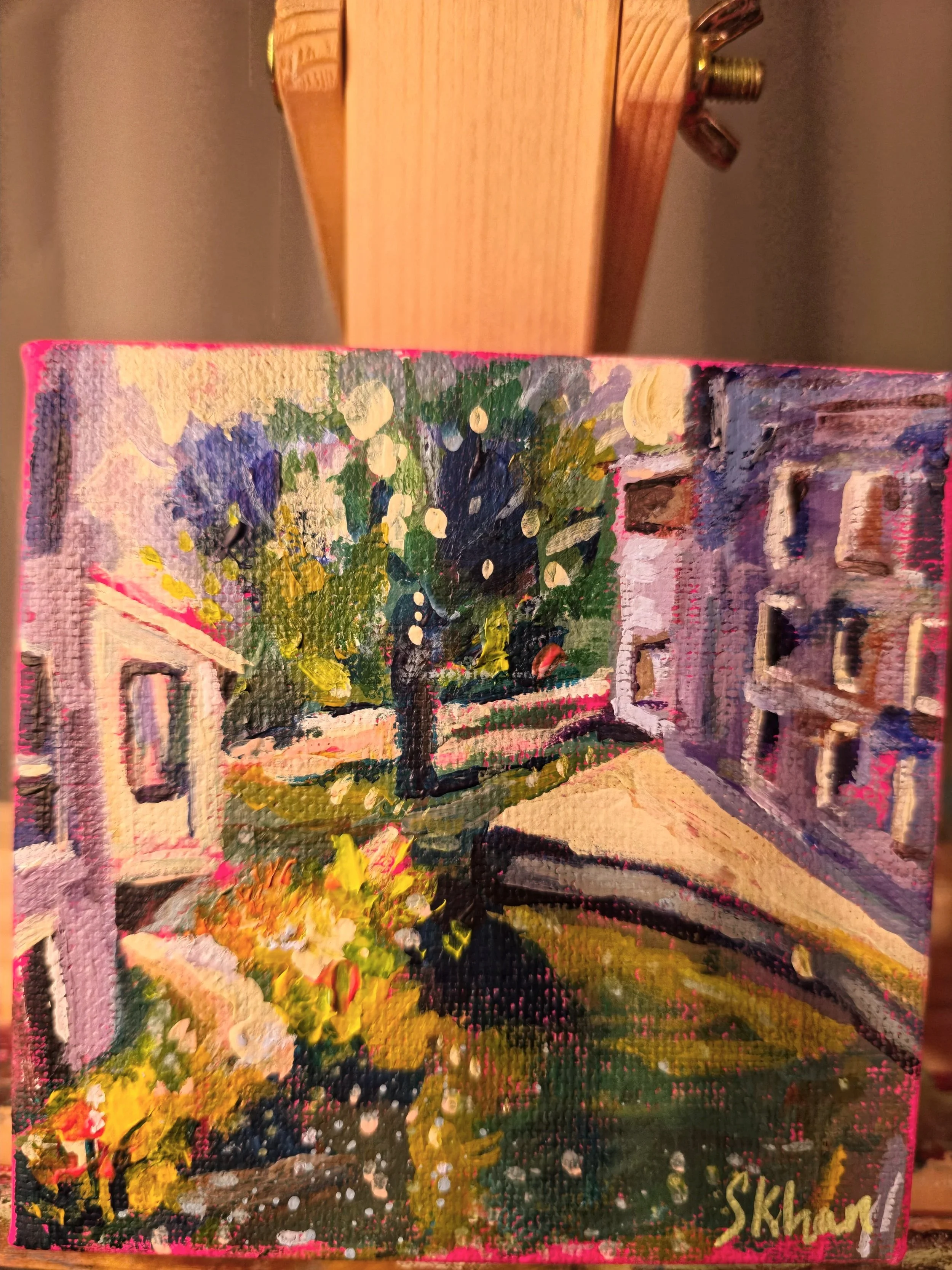 A Walk to Remember, 4X4in, Acrylic on Canvas