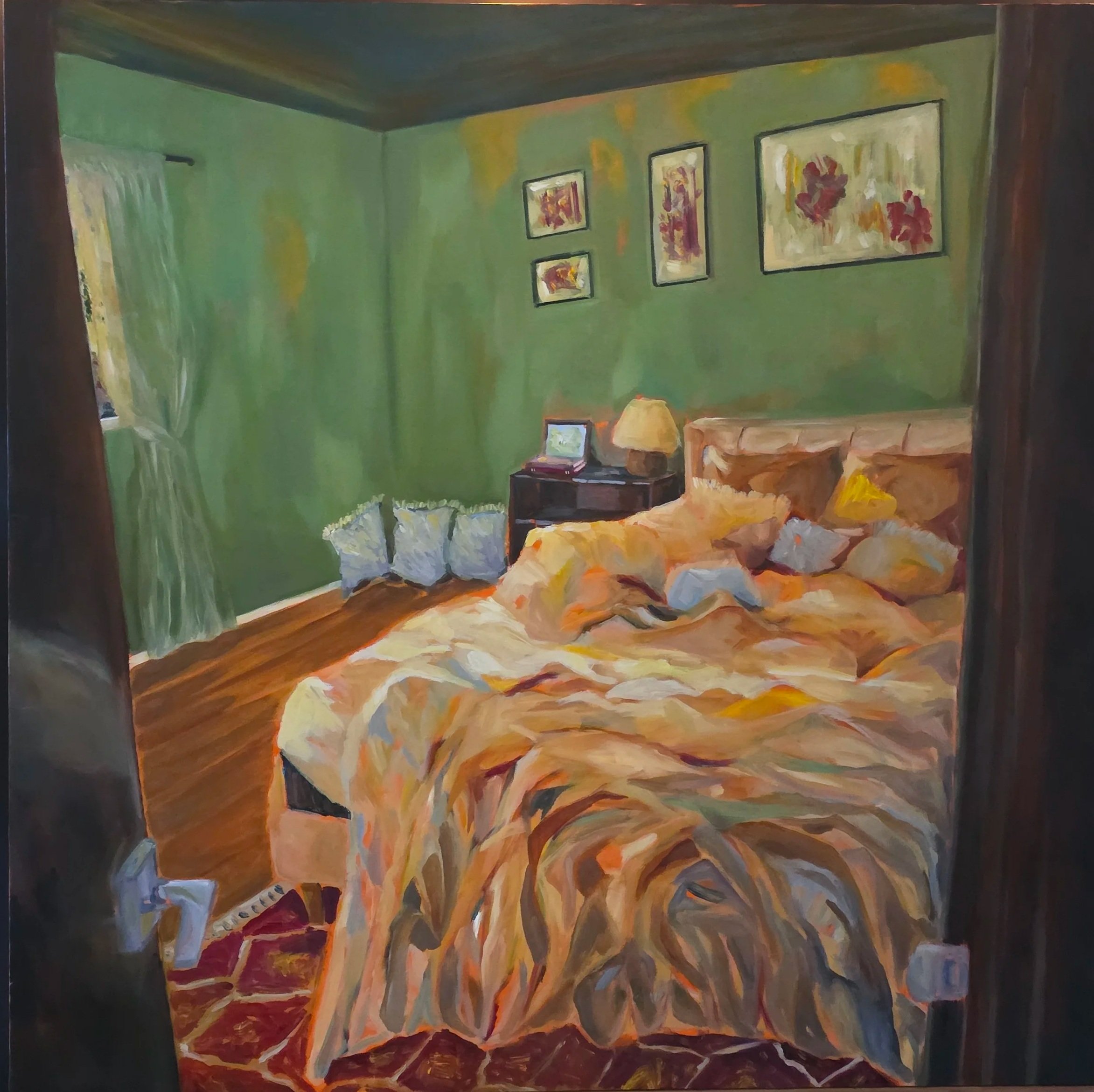 Welcome To The Sheet Show 36x36in Oil on Wood Panel