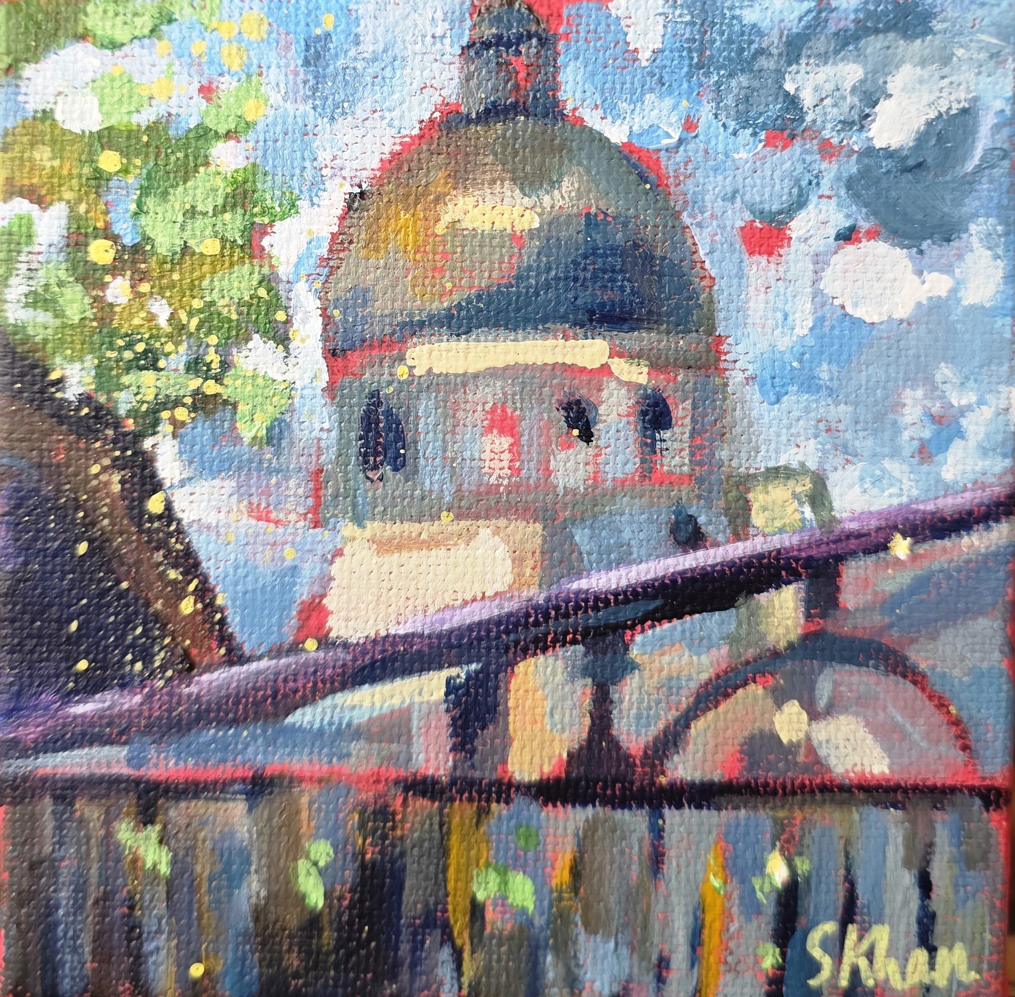 Home, 4x4in, Acrylic on Canvas