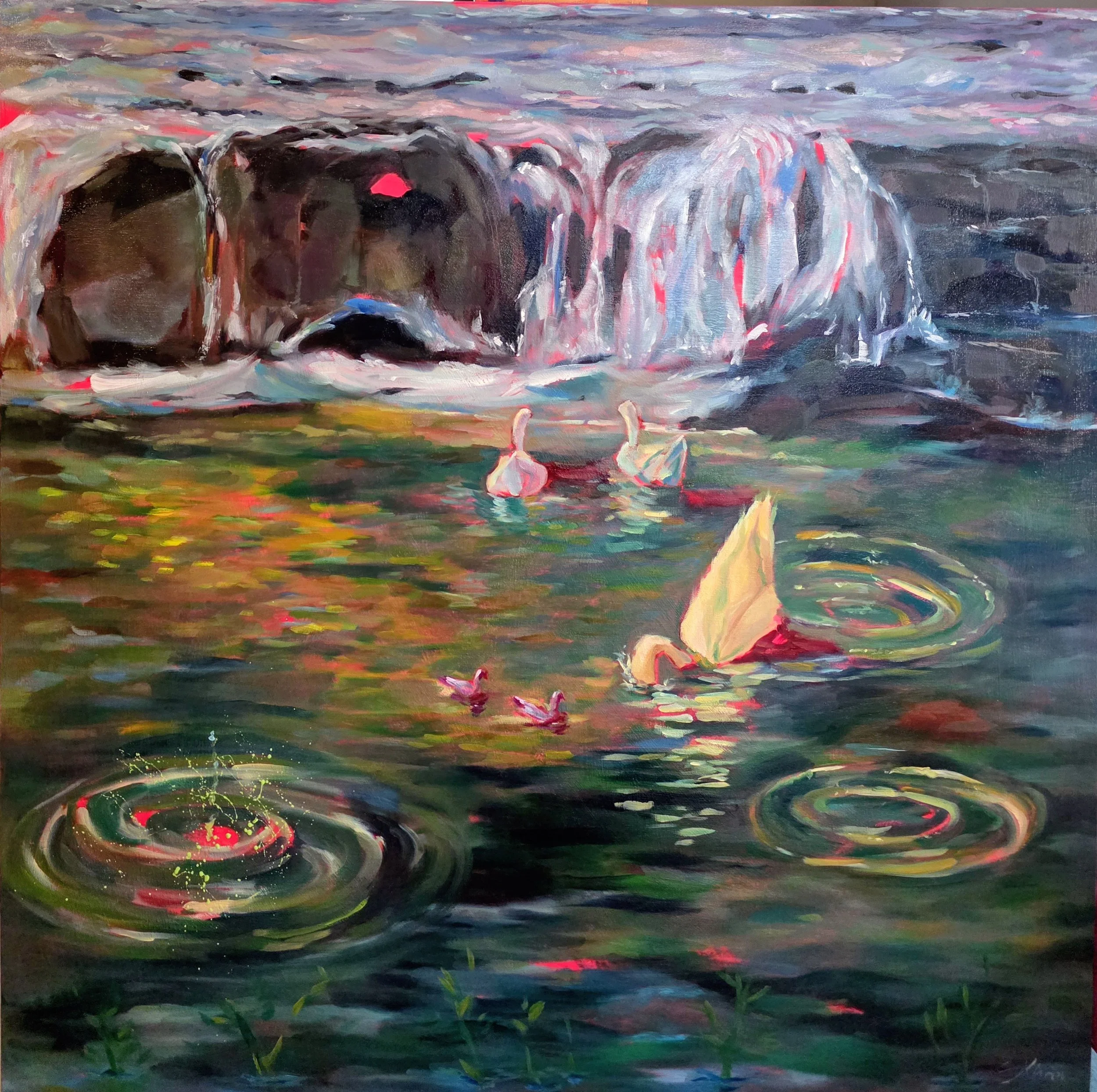 The Serenity Current 30x30in Oil on Wood