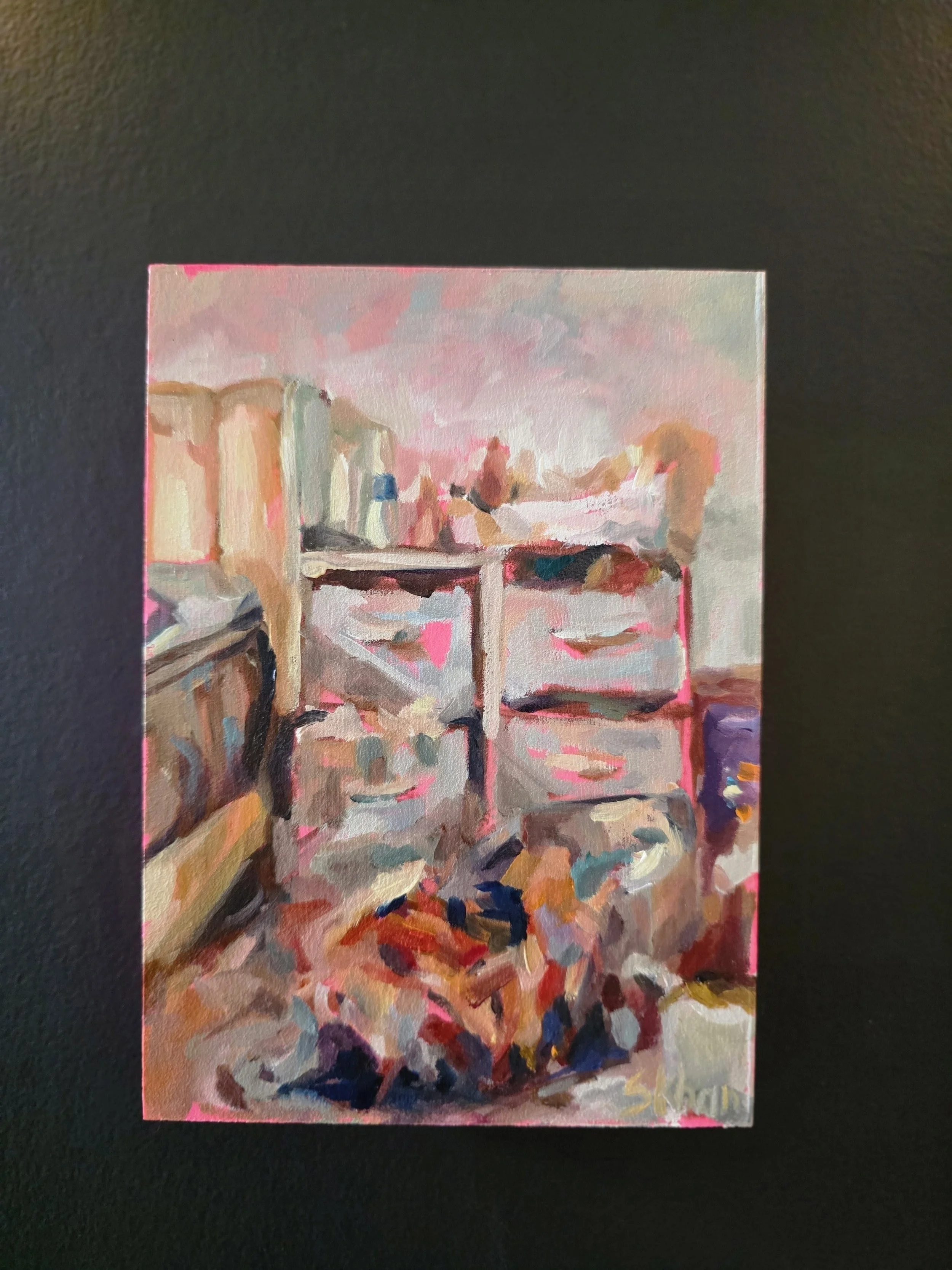 Labyrinth 5x7in Oil on Wood Panel