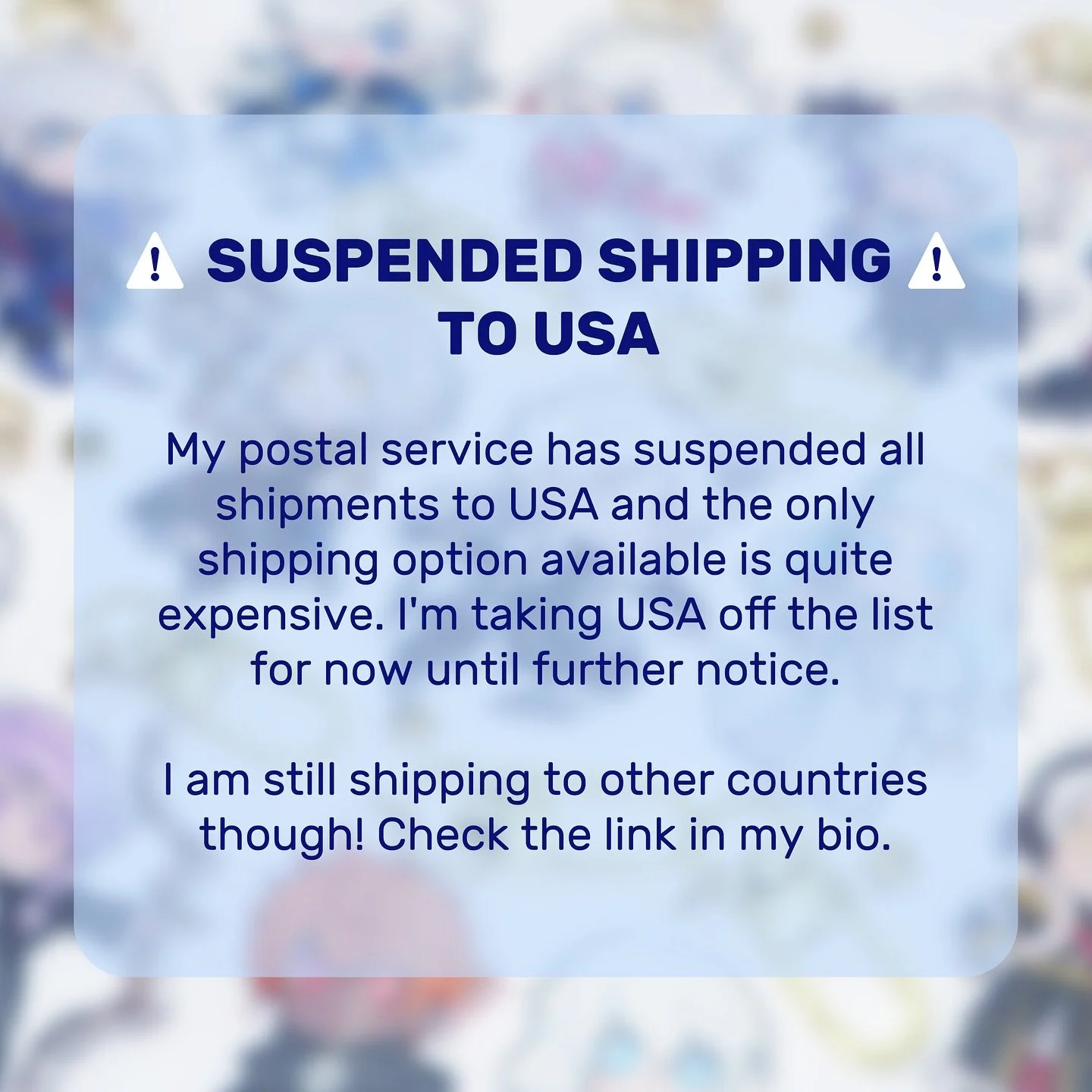 It&rsquo;s terrible that this has happened. Hopefully there will be changes in the near future for things to go back to normal 

I am still shipping to the rest of the world, go to samijen.com