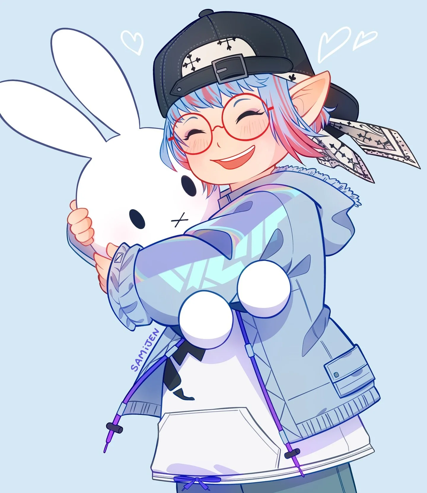 Commission for karnramet 🐰💙 #ffxiv #ffxivart