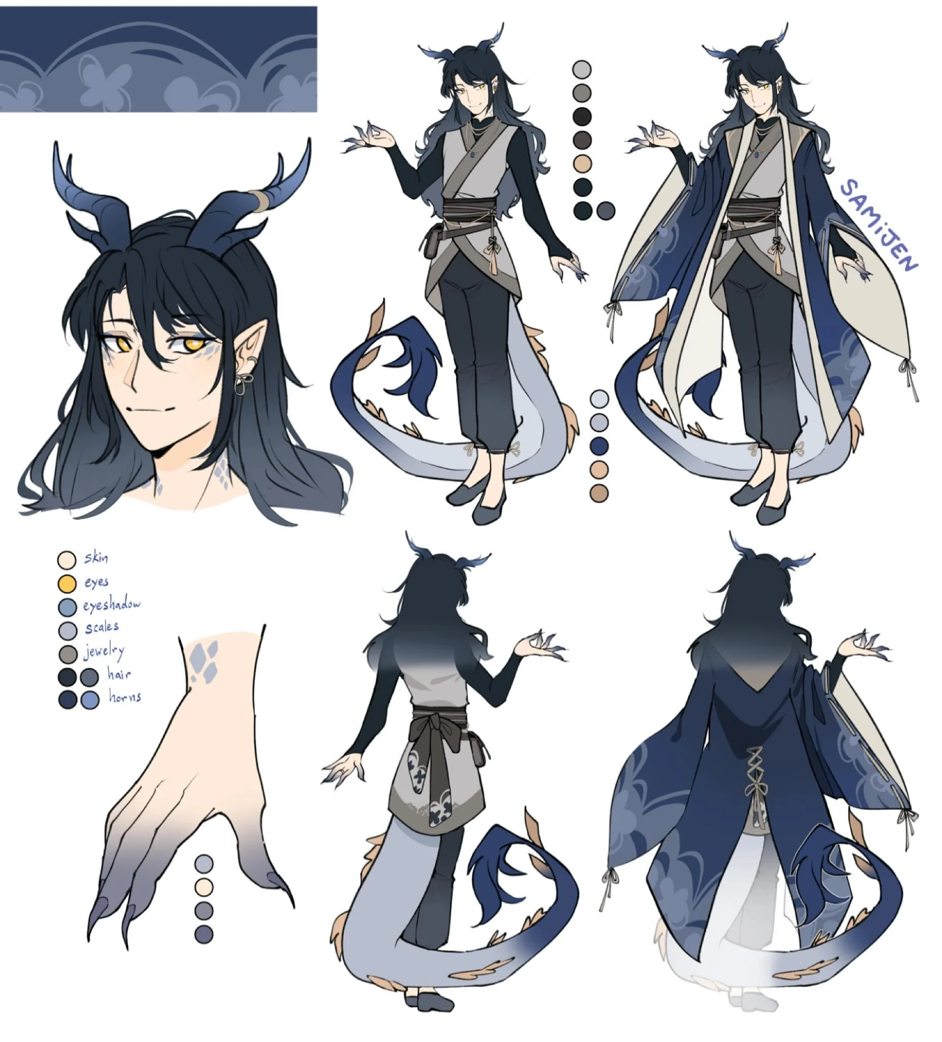 Character design sketch commission for RowanLily 🐉💙

#artcommission #clipstudiopaint