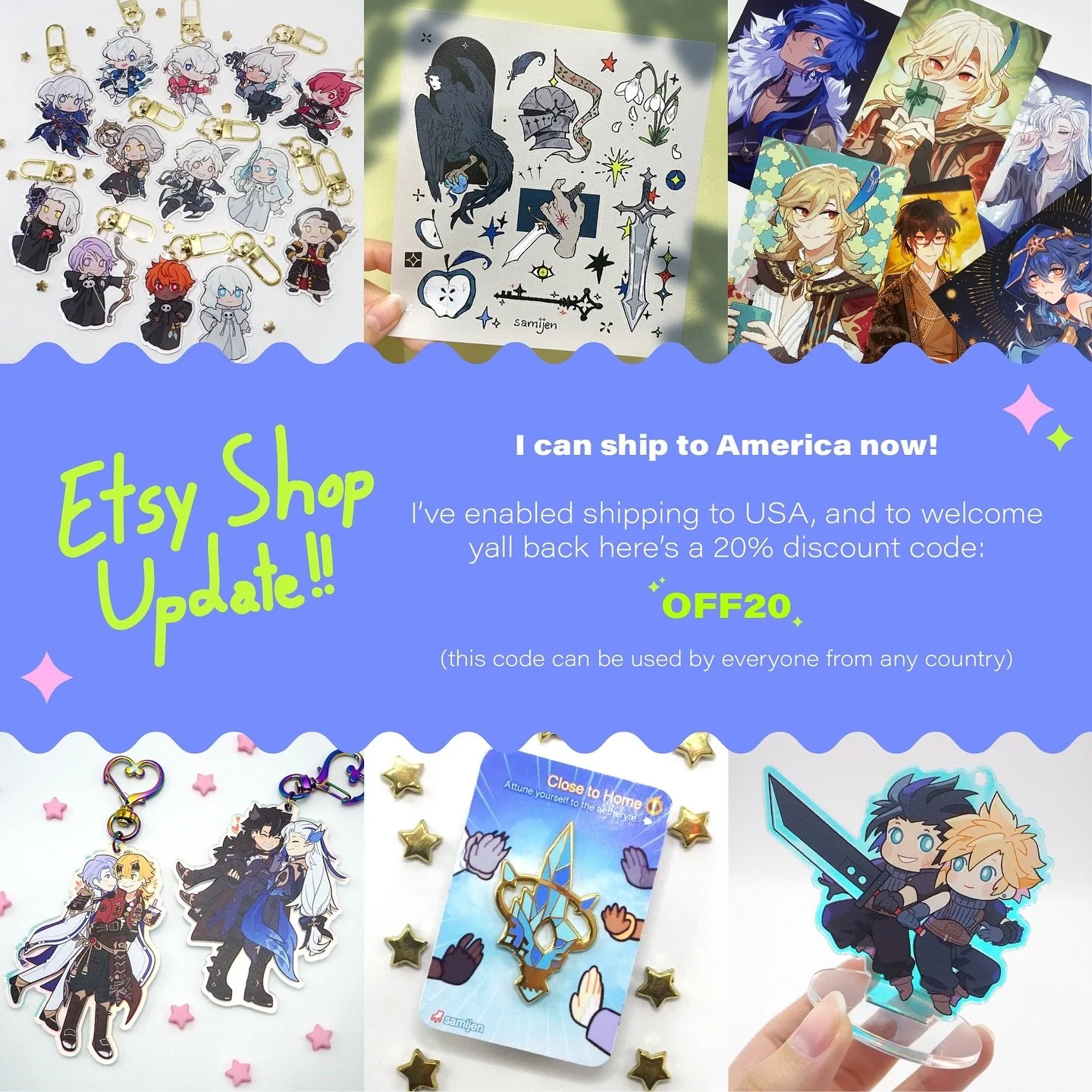 Use code OFF20 for 20% off! Code lasts until the 9th of November 💖✨