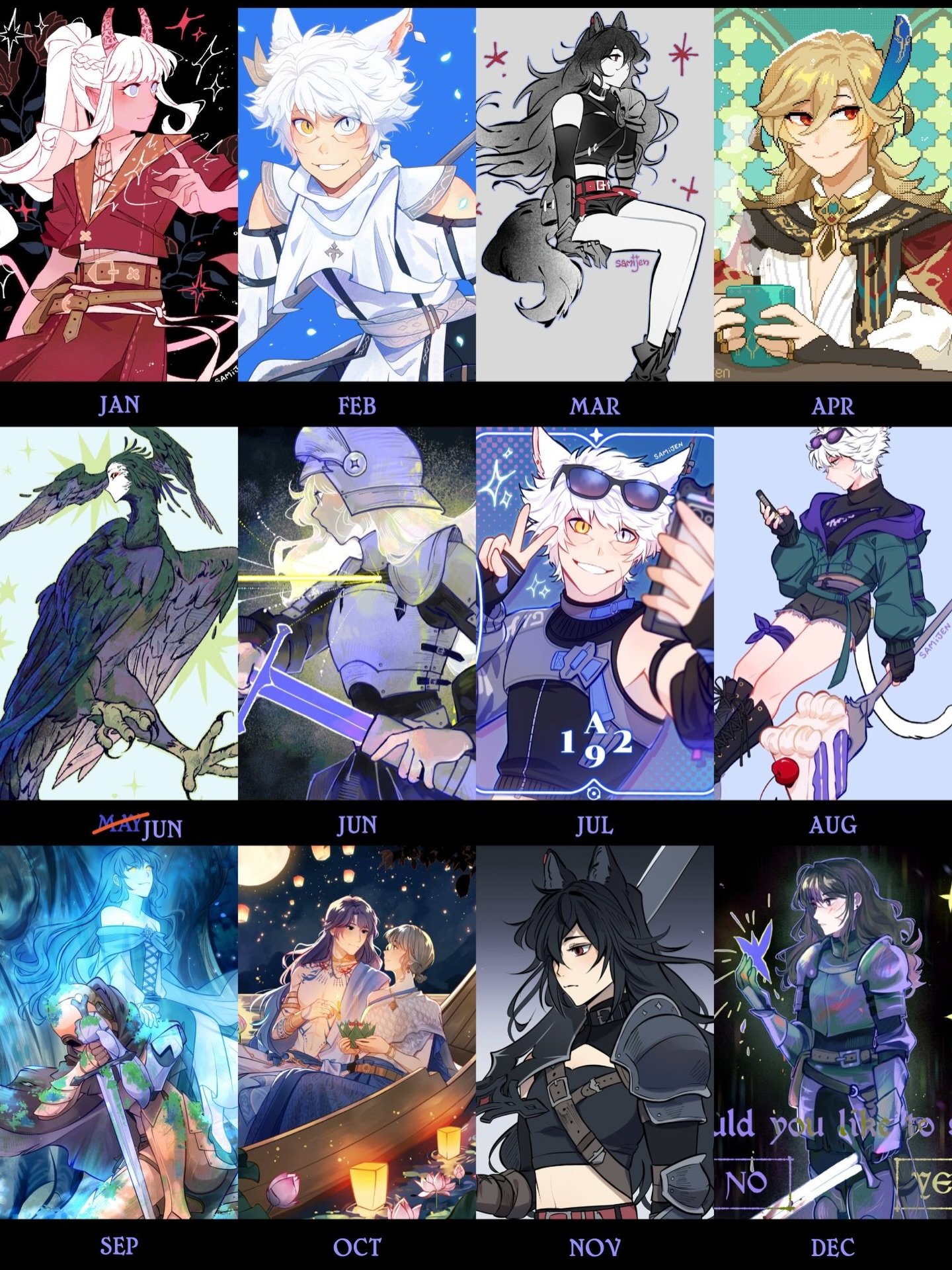 My 2025 art! I hope to draw a lot more next year 💕