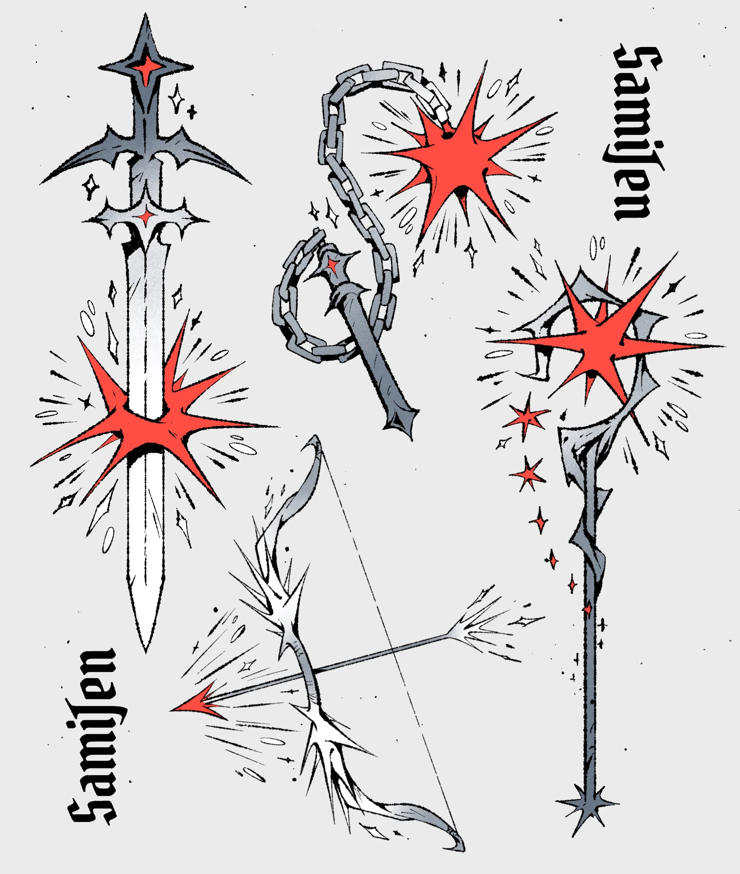 spikey star arms 💥
