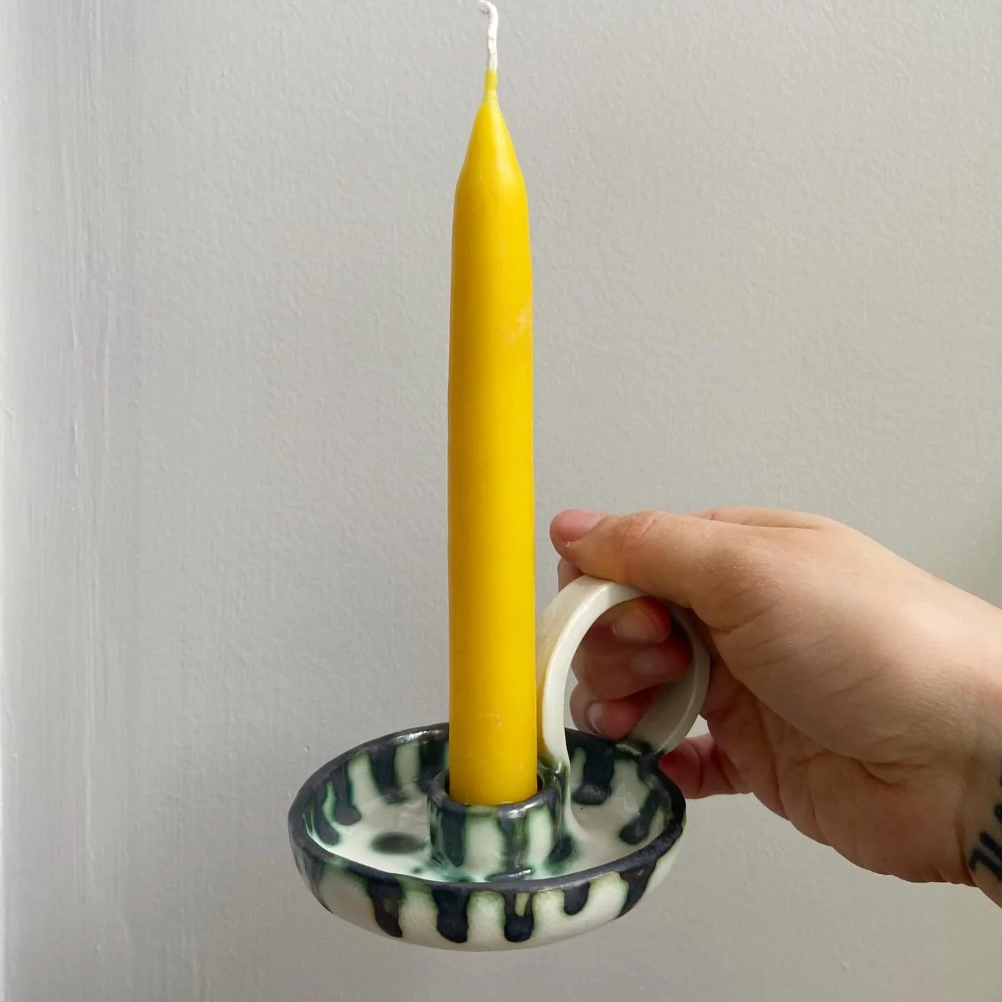 Drippy candleholders made for @sonobeehills 🐝🕯️🌿

#ceramicsofinstagram #ceramiccandleholder #ceramics