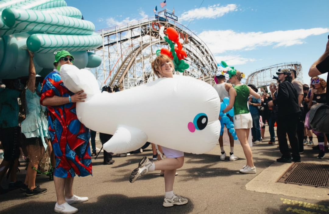 Custom beluga whale costume for Patreon