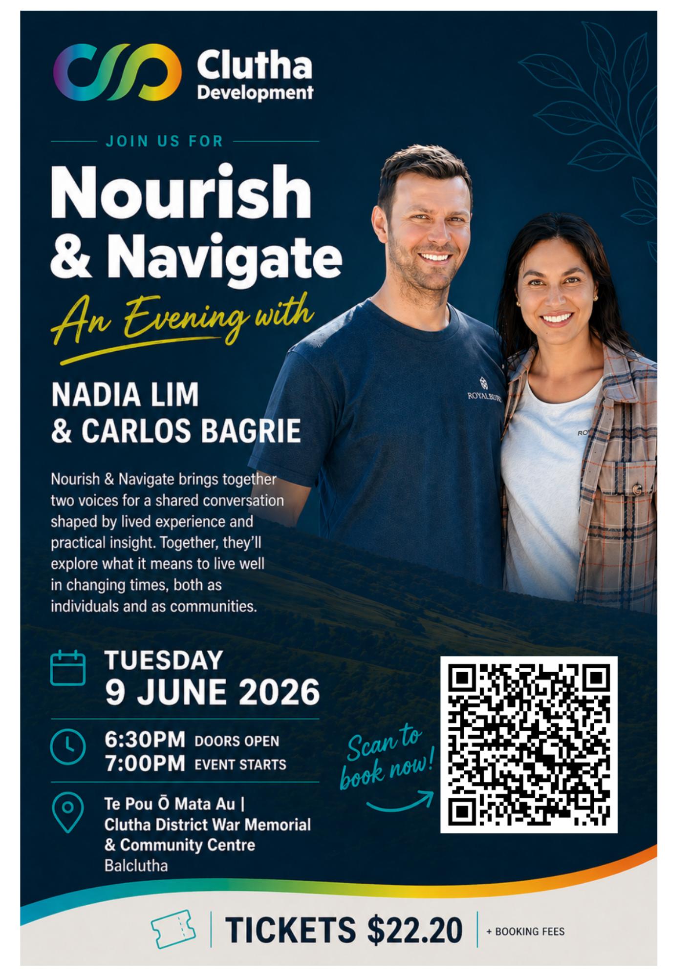 Nadia Lim and Carlos Bagrie present an evening at TPOMA
