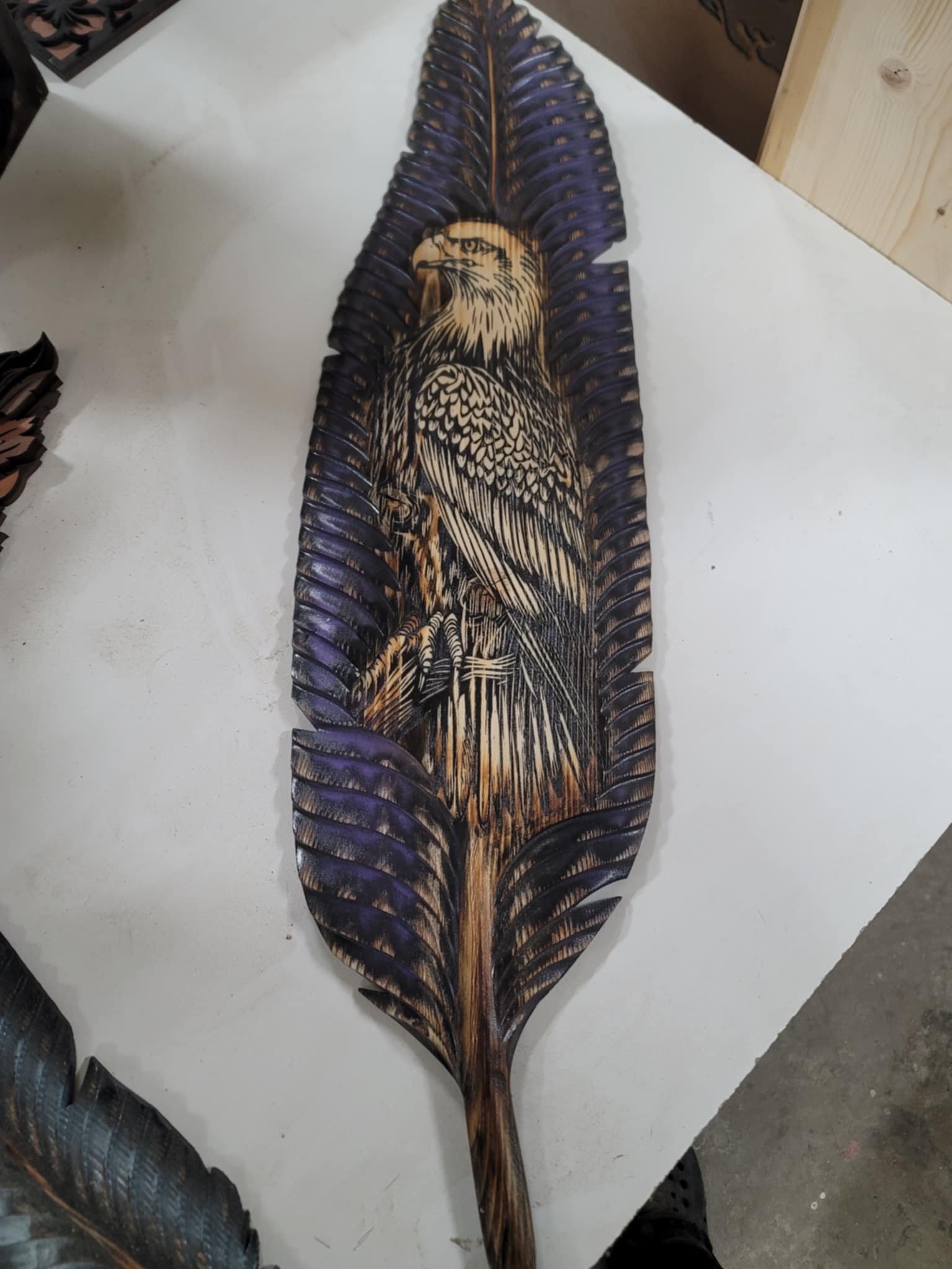 Perched Eagle feather