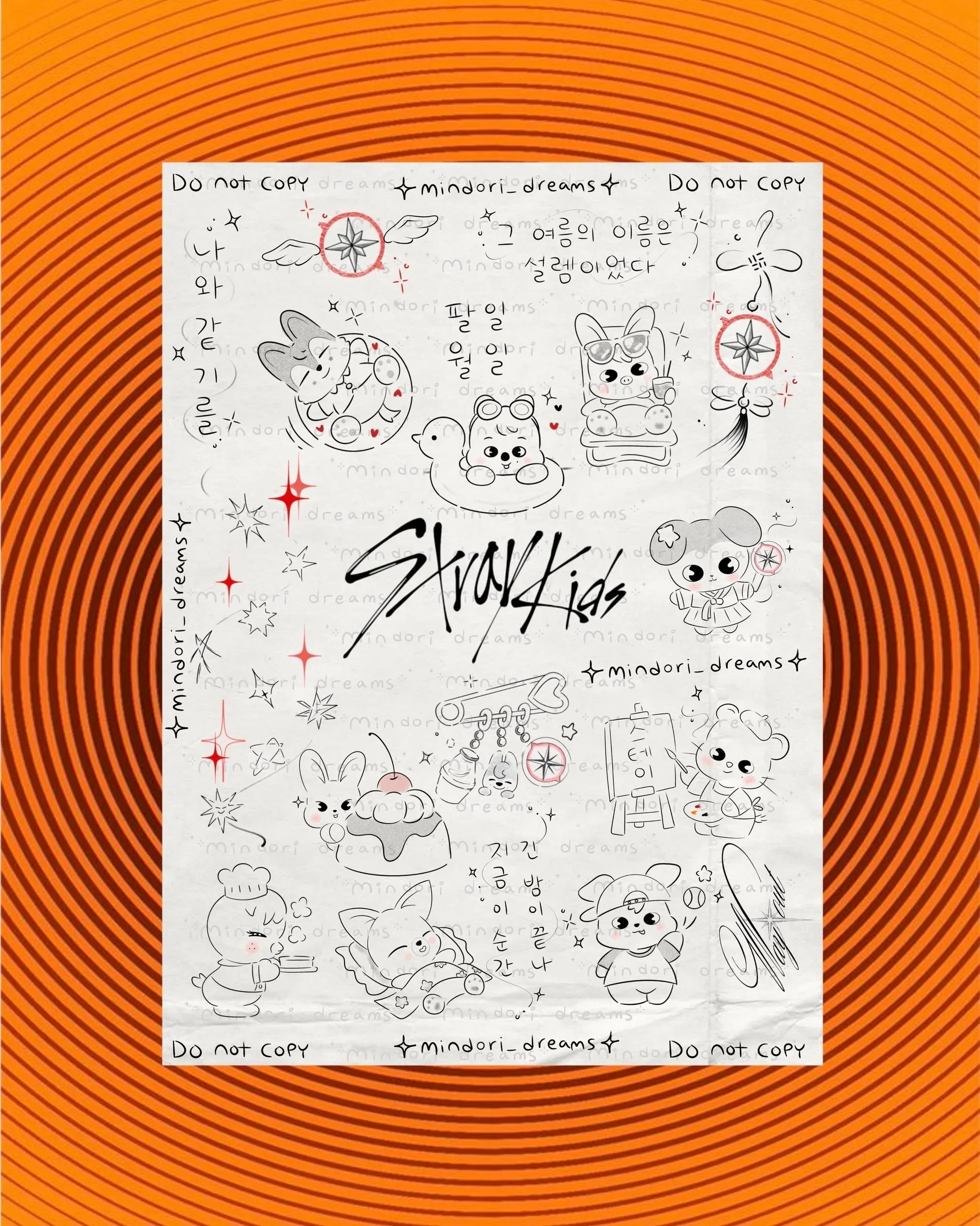 stray kids inspired tattoo flash tattoo designs kpop inspired tattoos from mindori dreams seoul korea