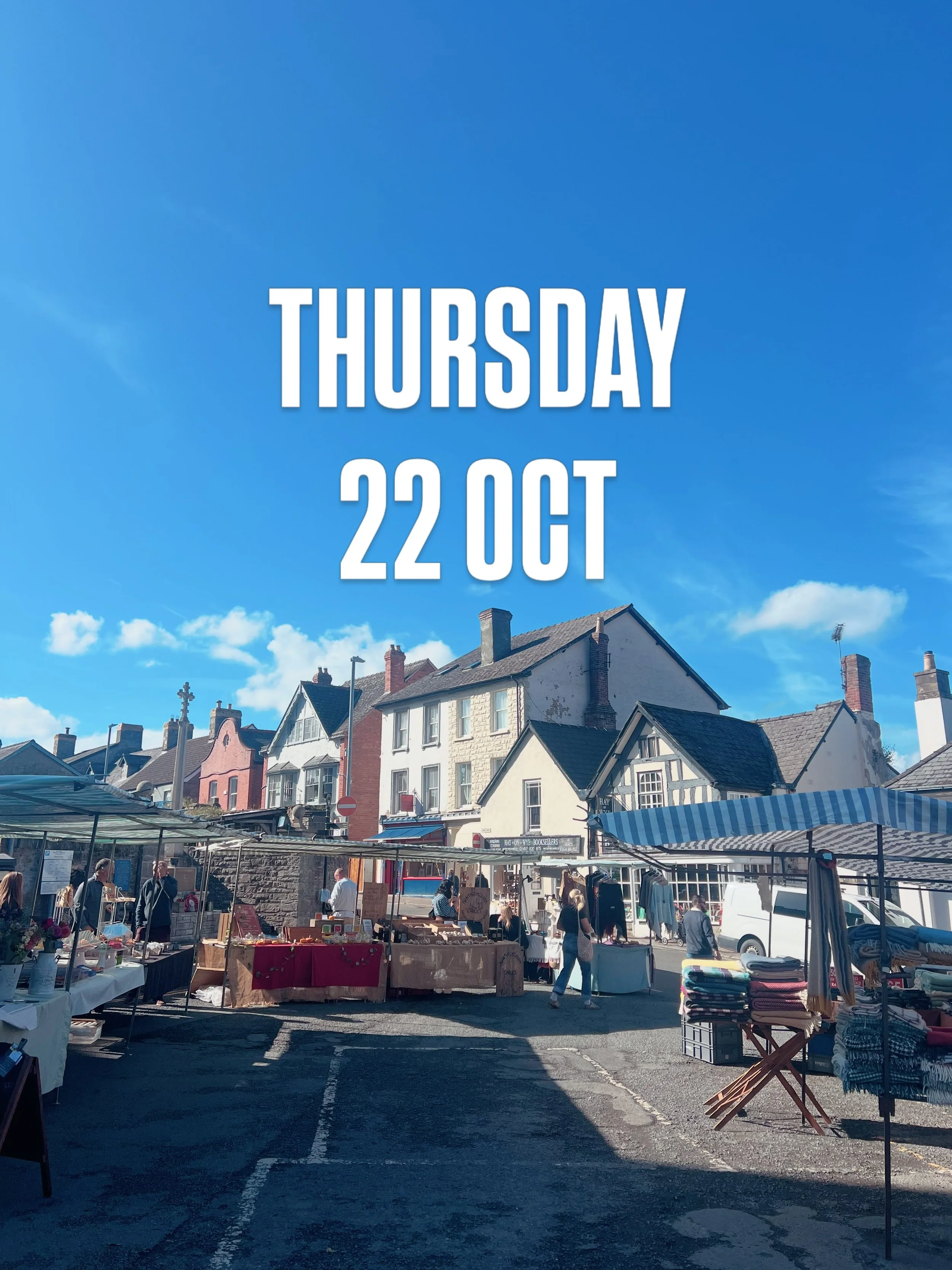 🍁Market Day in Hay-on-Wye, Thursday 22nd October. Come join us, 9am-2.30pm, around the market square and clock tower. 
&hellip;&hellip;&hellip;&hellip;&hellip;&hellip;&hellip;&hellip;&hellip;&hellip;&hellip;&hellip;&hellip;&hellip;&hellip;&hellip;&h