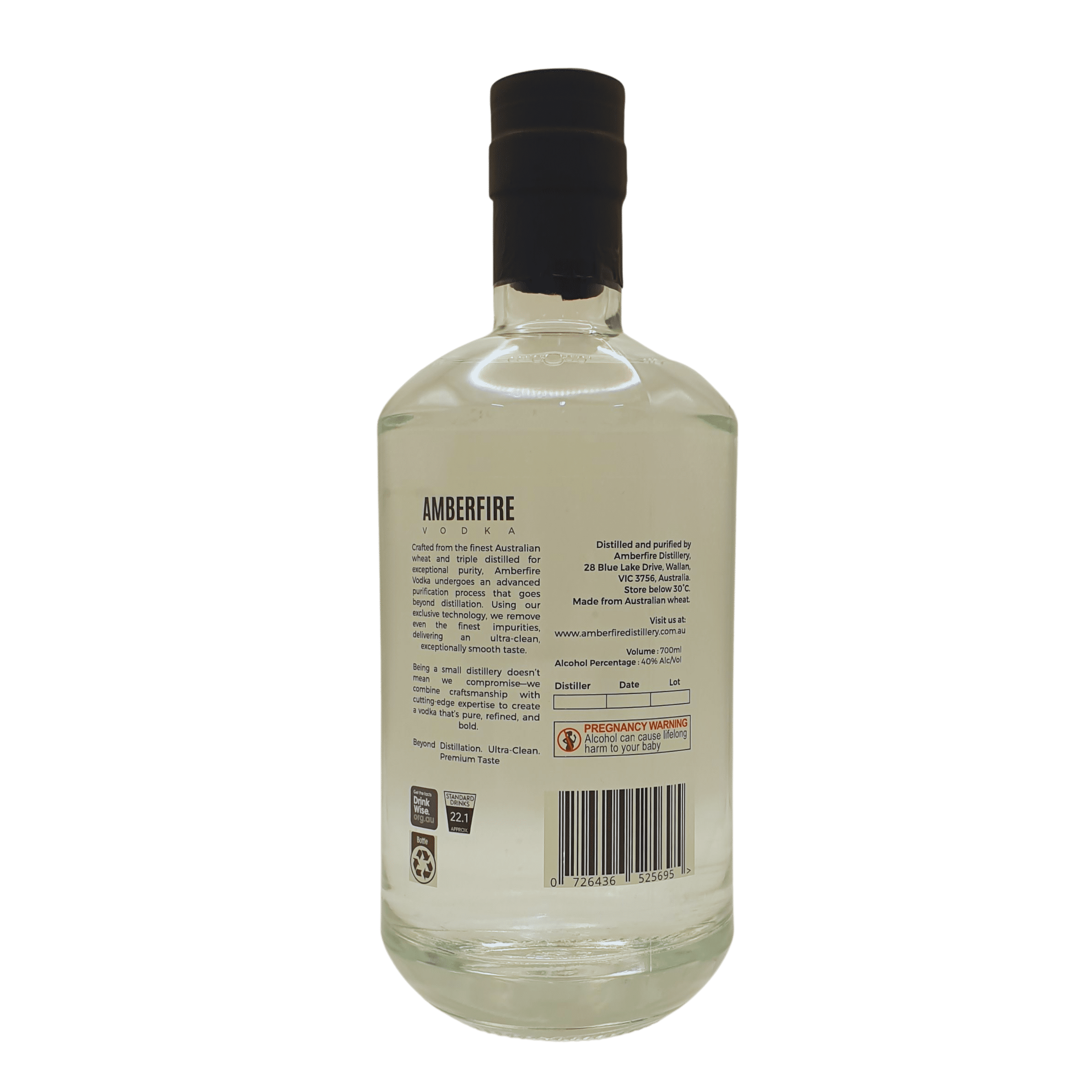 Amberfire Ultra Clean Vodka-Back