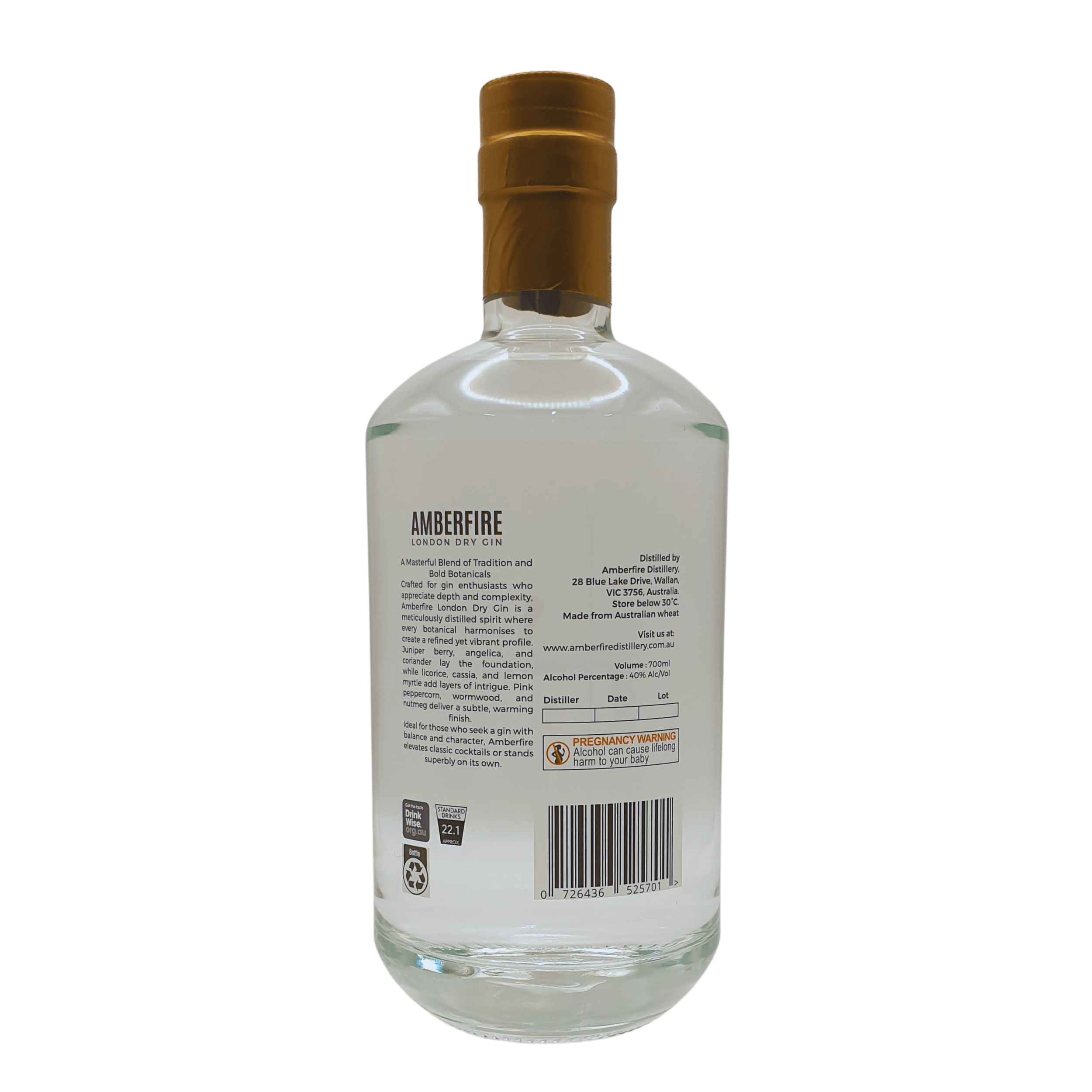 Amberfire London Dry Gin-Back
