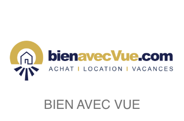 Logo de bienavecvue.com avec un symbole de maison et texte "achat, location, vacances".