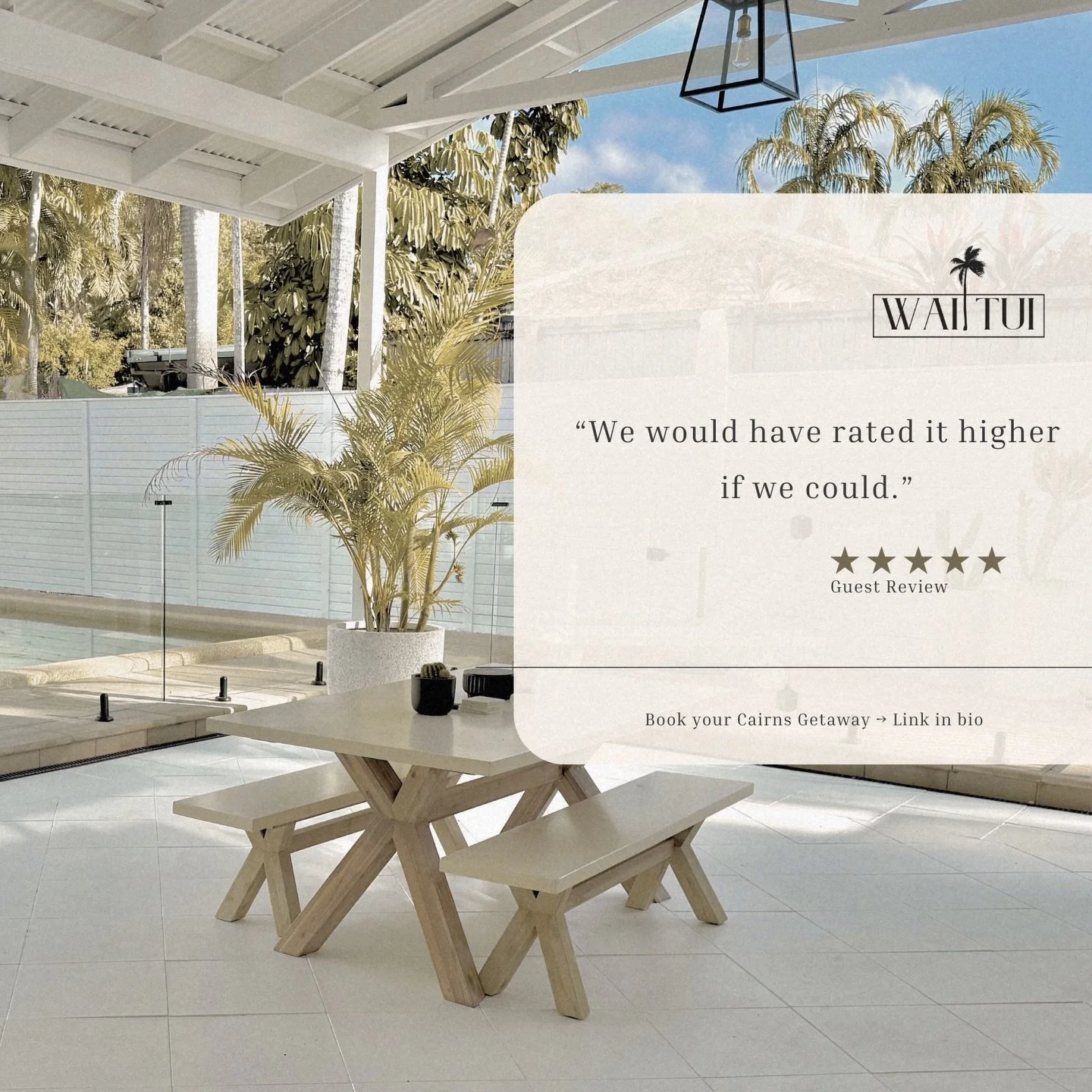 The kind of stay you don&rsquo;t want to leave.

Slow mornings, warm air, and nowhere to be.

Link in bio: Villa 2- Private Pool| Kewarra Beach| Sleeps 6