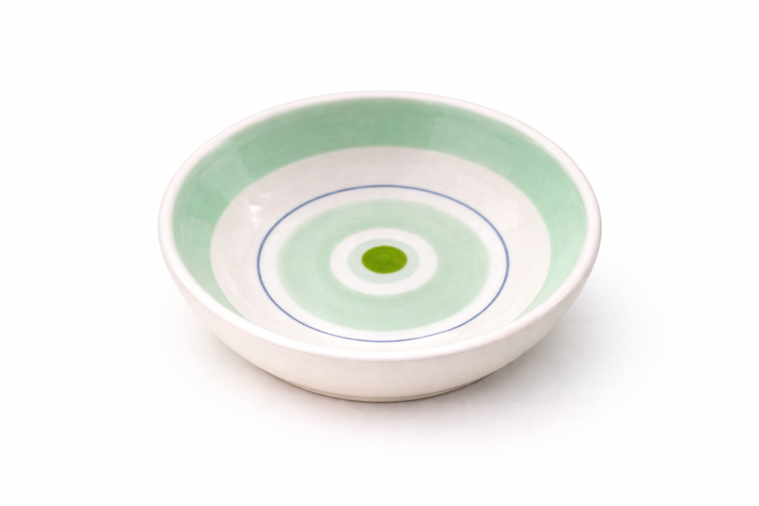 Coupelle graphique en céramique peinte à la main, motifs circulaires