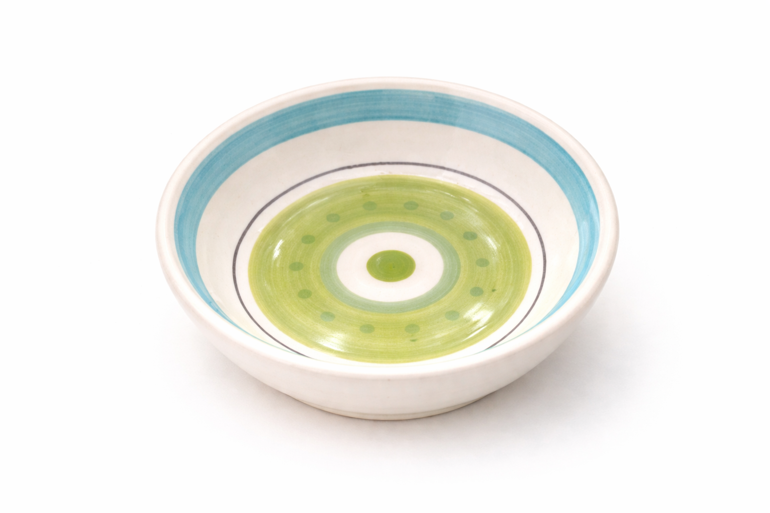 Coupelle en céramique artisanale à motifs graphiques colorés