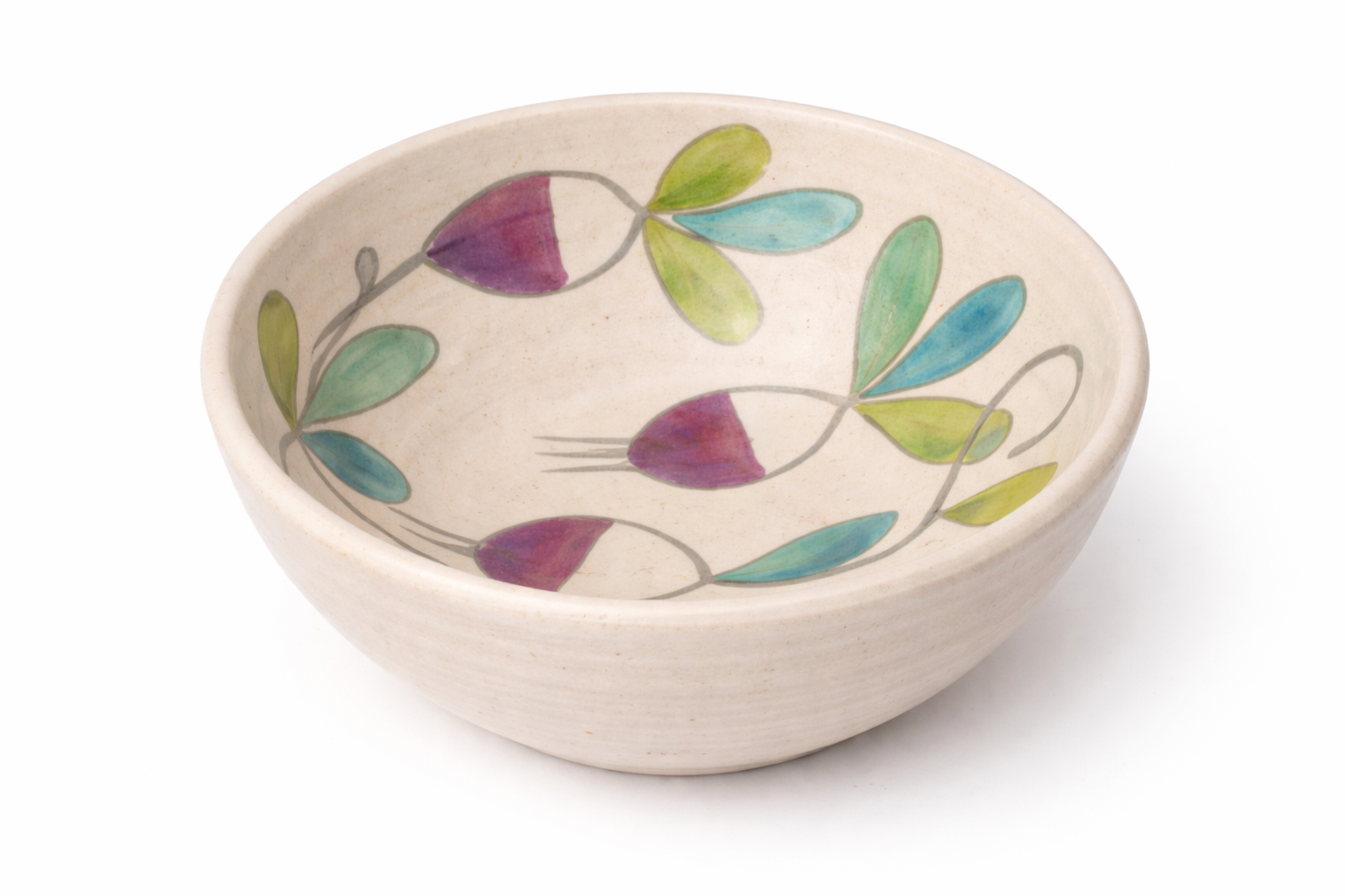 Bol en céramique artisanale peint à la main, motif radis