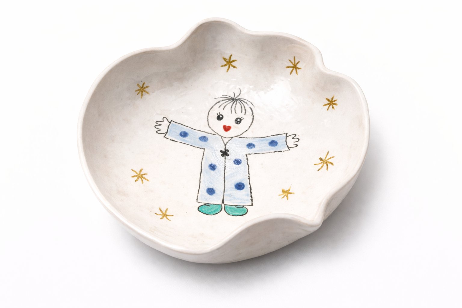 Coupelle ange en céramique peinte à la main, décoration enfant