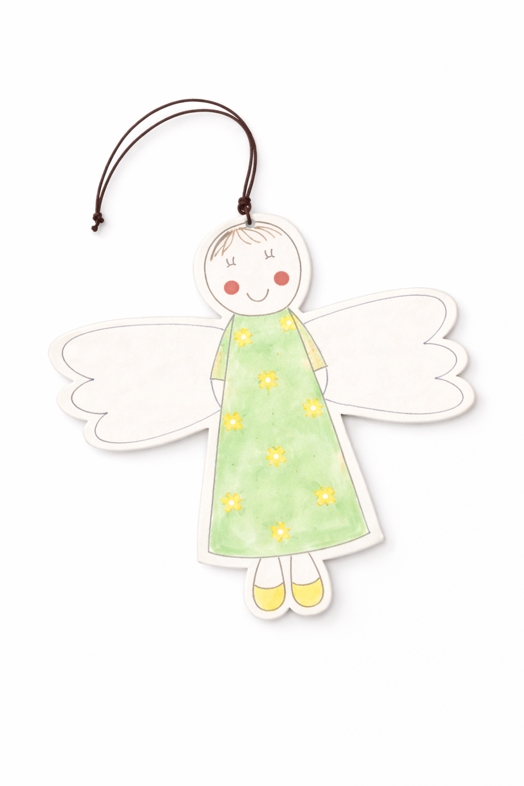 Ange en céramique artisanale, symbole de Première Communion