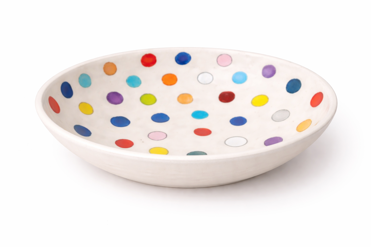 Bol décoratif en céramique à pois colorés, fait main à Paris