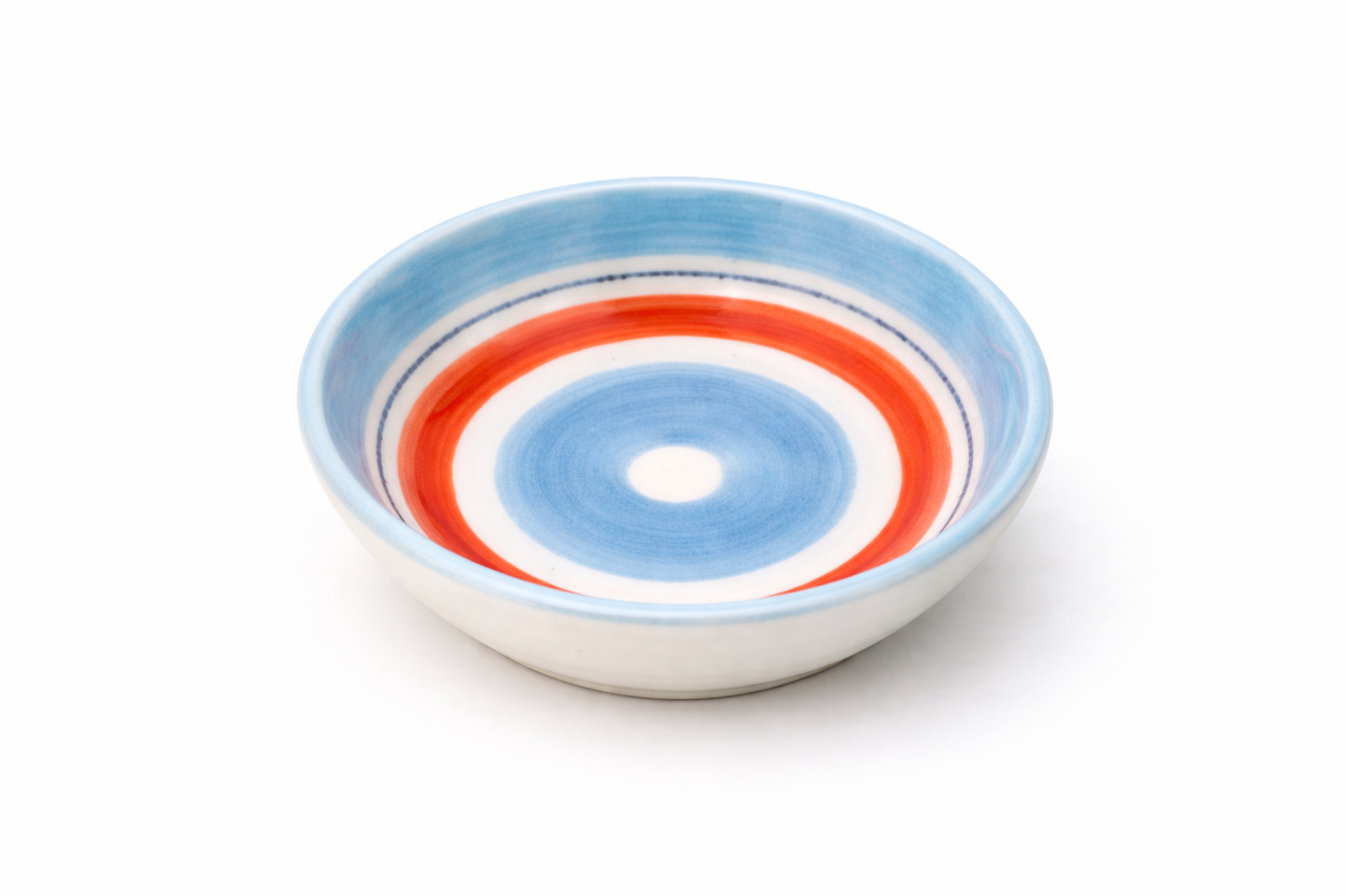 Coupelle en céramique artisanale à motifs graphiques colorés