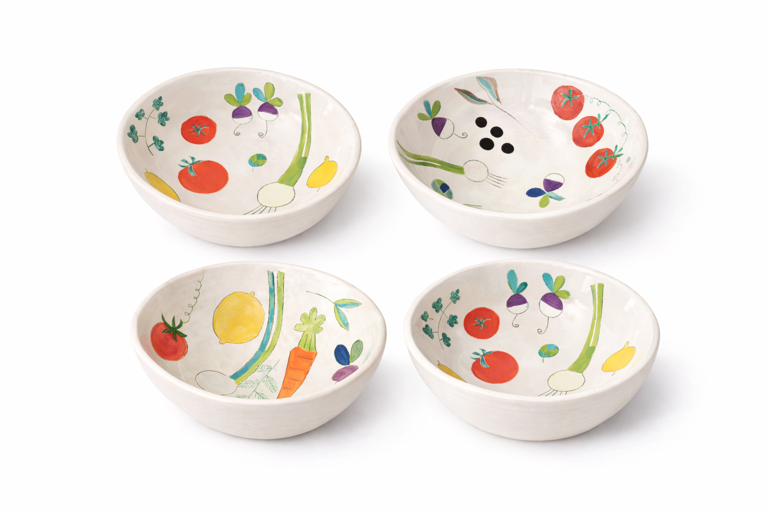 Saladier en céramique – Motif potager