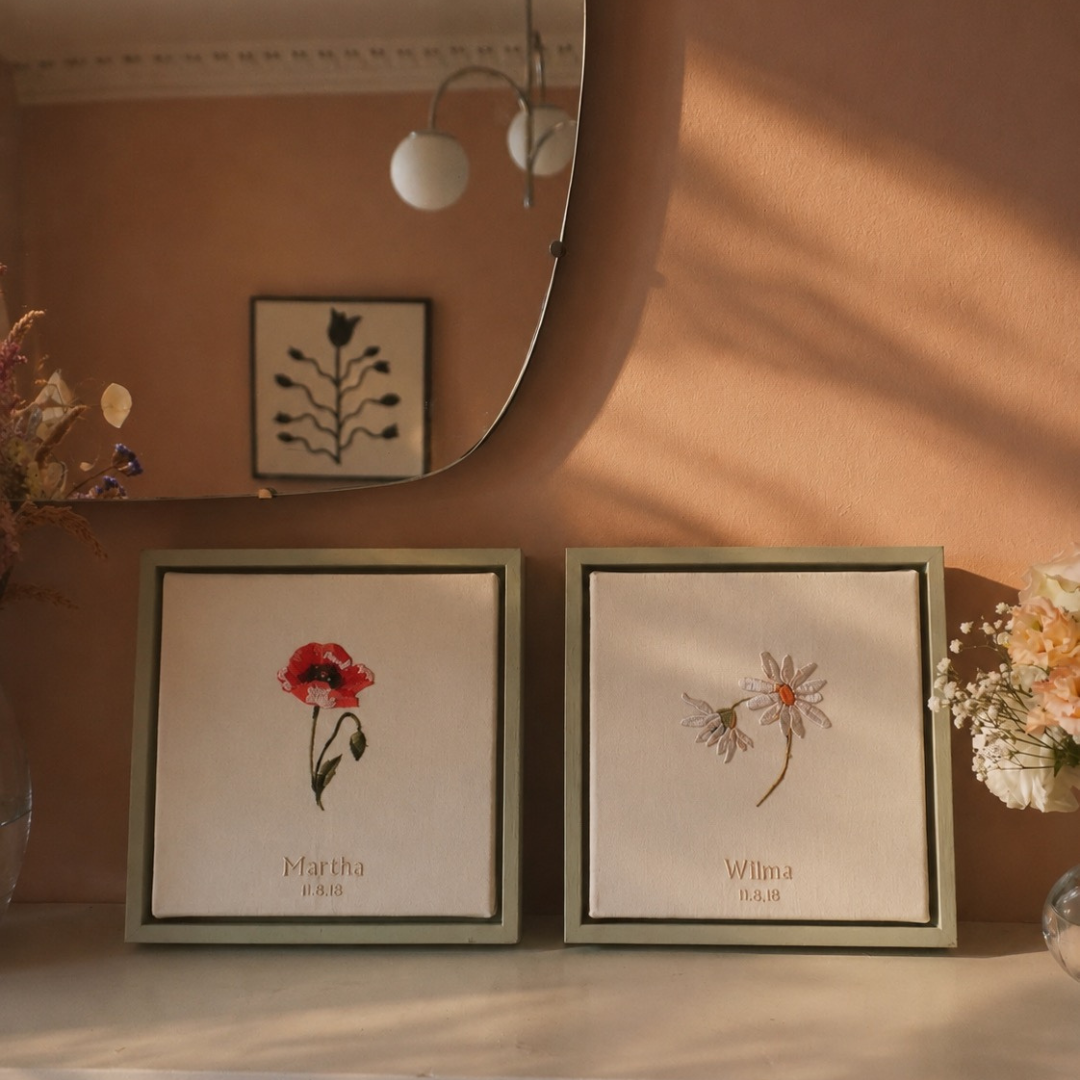 How Two Birth Flowers Inspired a Collection of Botanical Embroideries