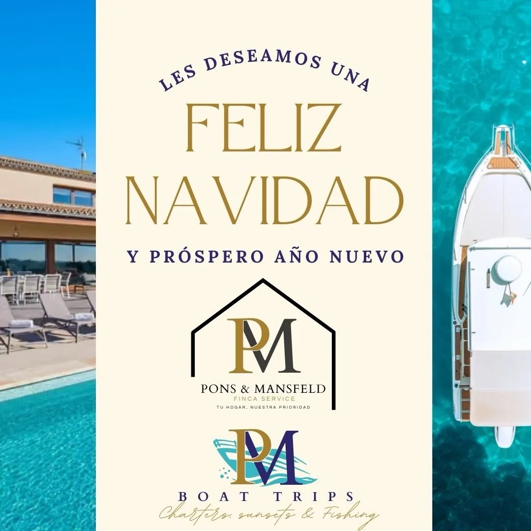 N🎄✨ &iexcl;Desde Pons &amp; Mansfeld Finca Service y P&amp;M Boat Trips les deseamos una muy Feliz Navidad y un Pr&oacute;spero A&ntilde;o Nuevo! 🎉🌟

✨Gracias por su confianza y apoyo durante este a&ntilde;o. Estamos emocionados por todo lo que no