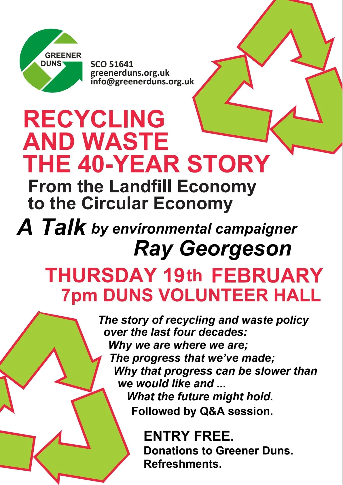 Recycling and Waste a talk by Ray Georgeson