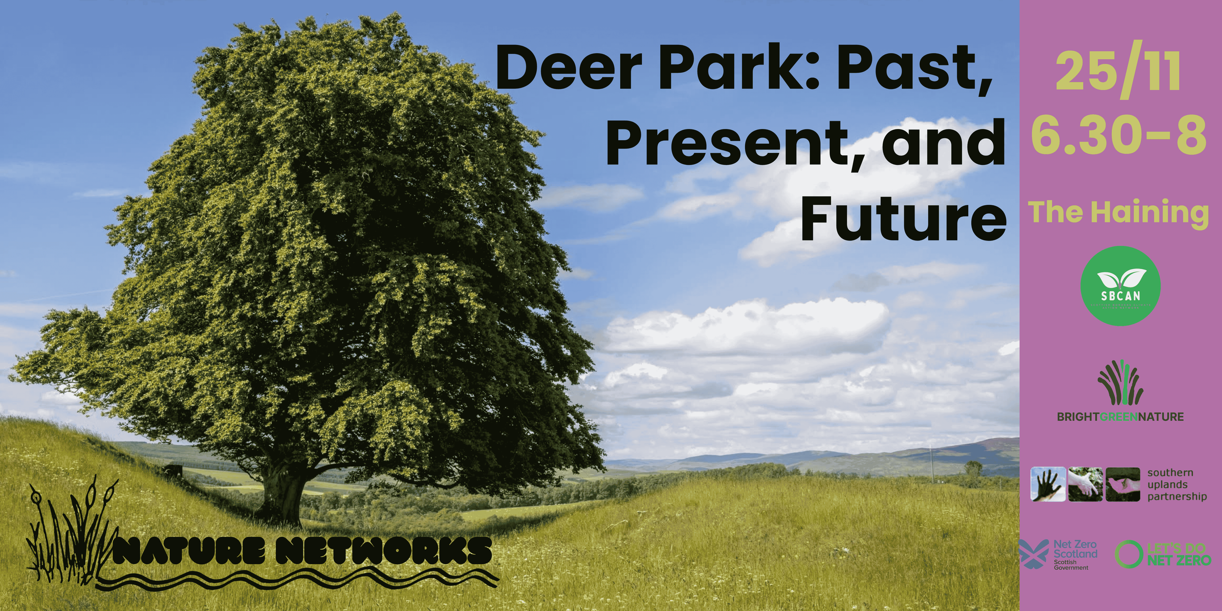 Discover the fascinating history of Deer Park, an area of species rich grassland on the edge of Selkirk. Once a calving site for deer destined for the royal hunt, the site is now the focus of an exciting rewilding project.