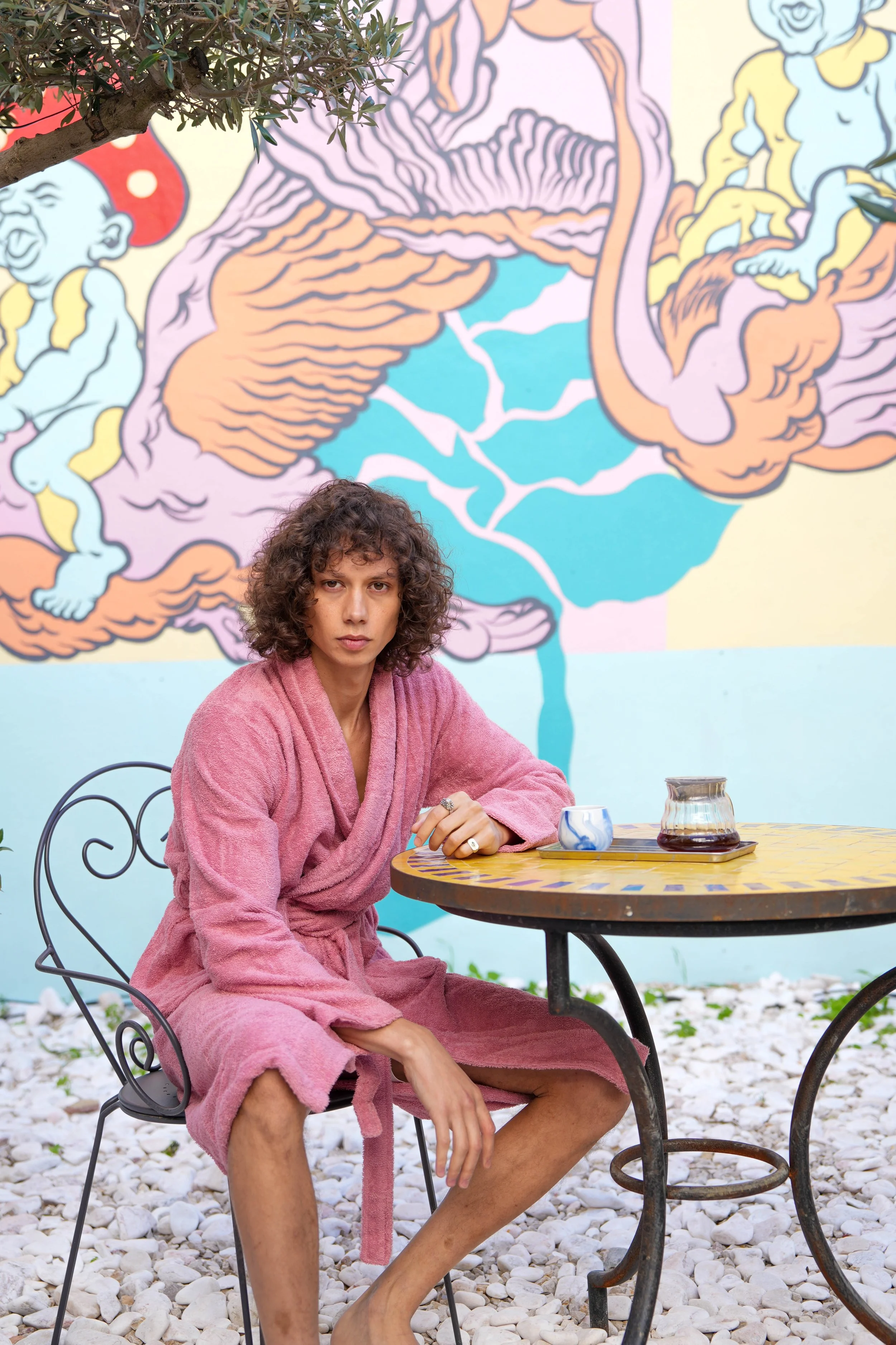 HCC Wide Collar Salmon Pink Dressing Gown