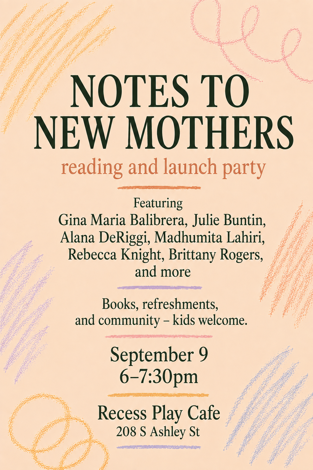 Book Launch: "Notes To New Mothers"