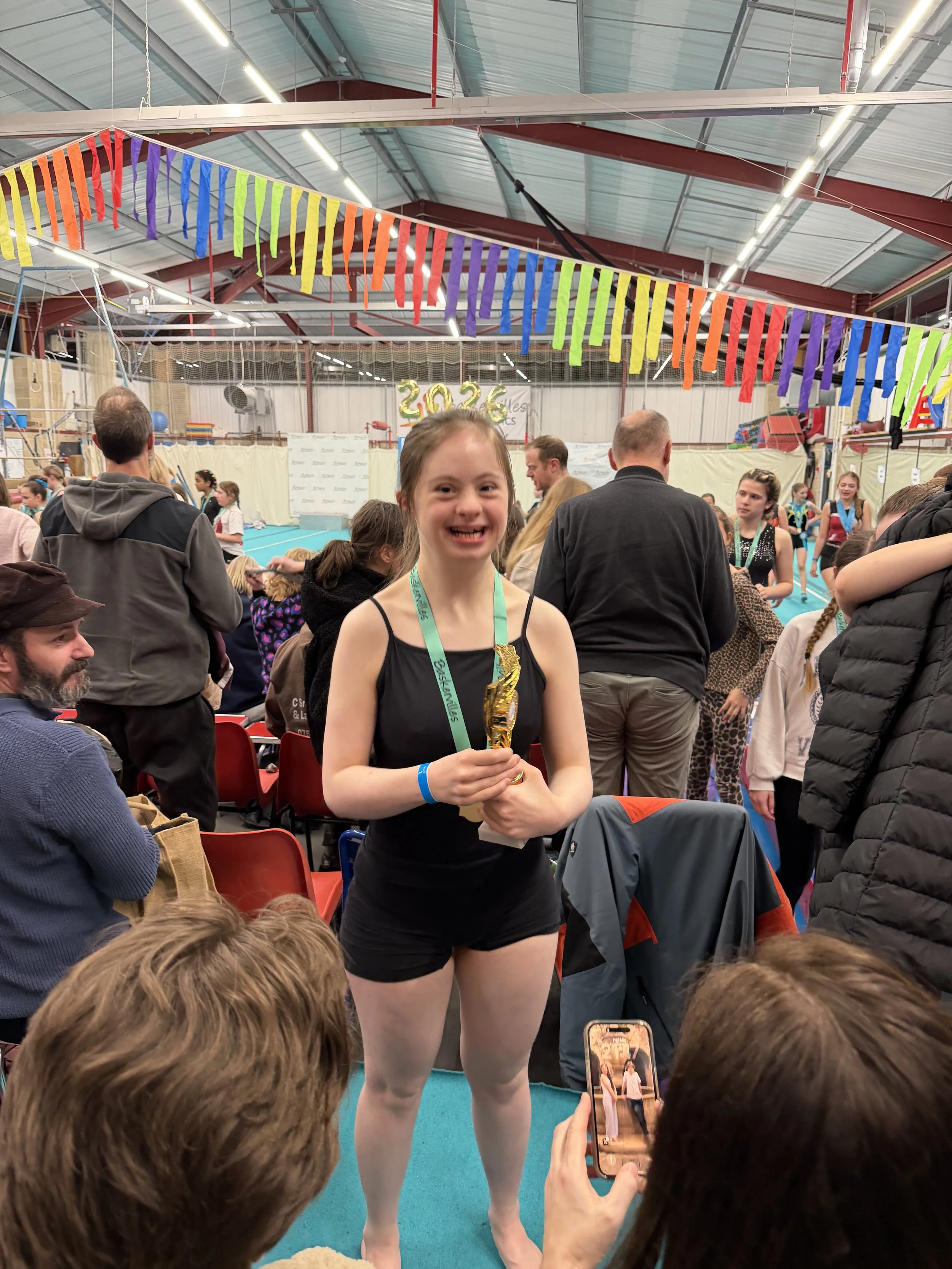 After the prize giving at Baskervilles gymnastics. Very happy me!