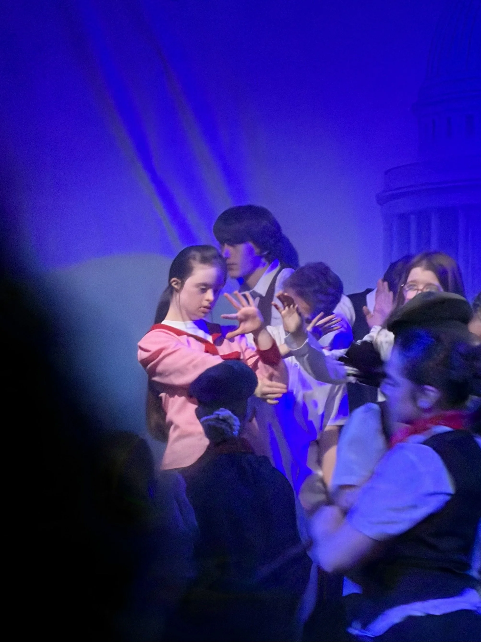 Intense work in dance sequences in a performance